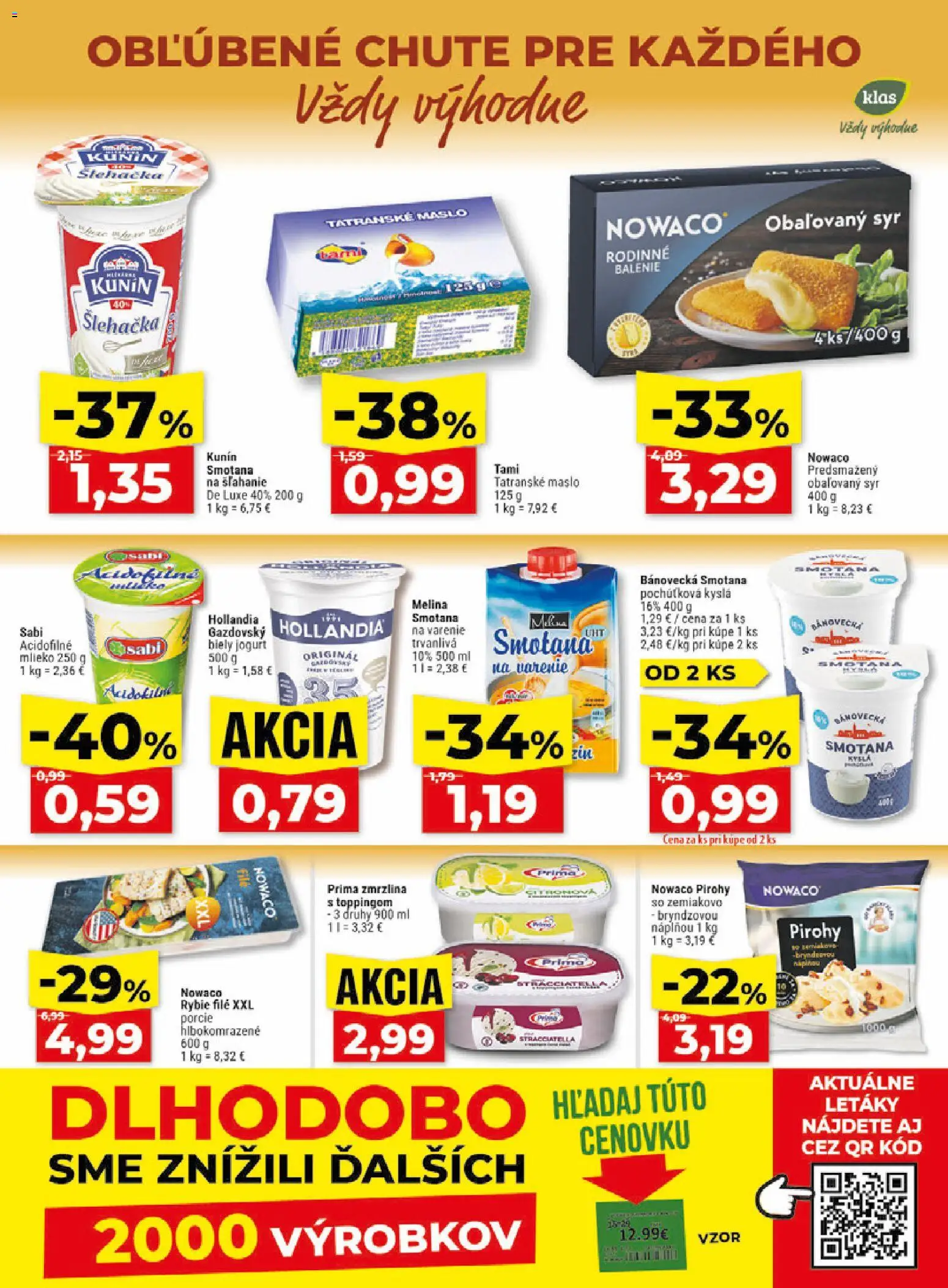 Nové Klas akcie – leták je platný od 14.09.2026 | Strana: 9 | Produkty: Mlieko, Rybie filé, Zmrzlina, Acidofilné mlieko