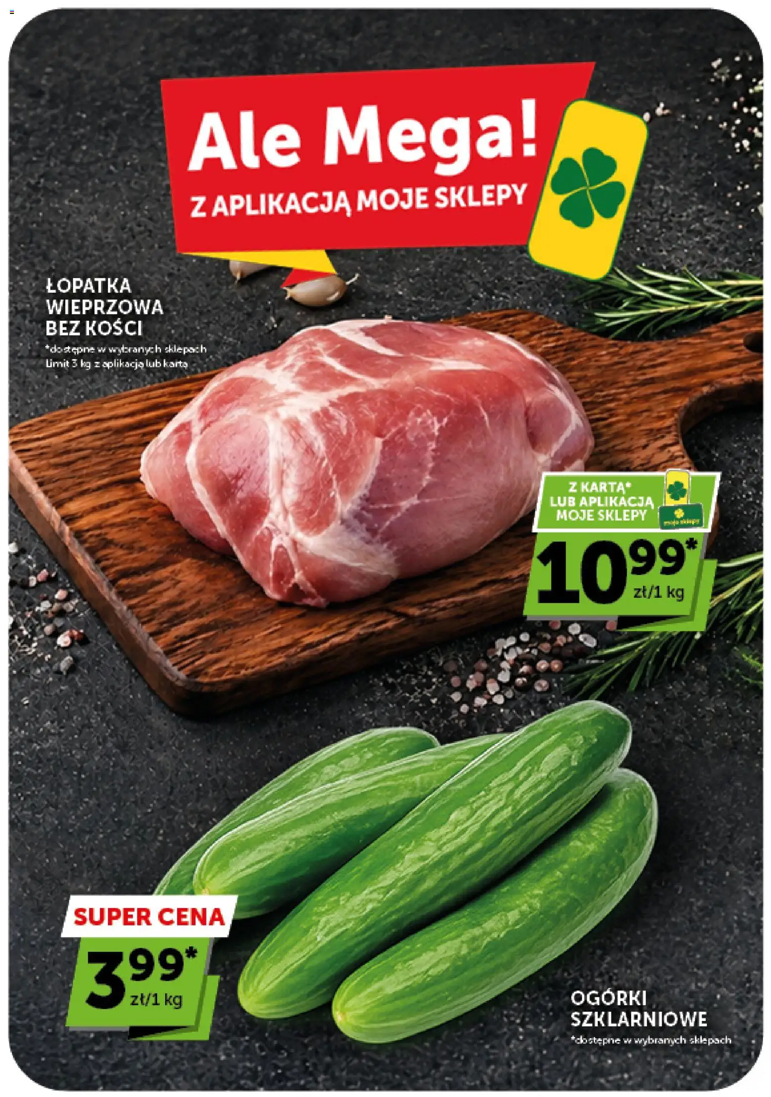 Groszek gazetka od 13.08.2026 | Strona: 4 | Produkty: Karta, Łopatka wieprzowa bez kości, Łopatka wieprzowa, Ogórki