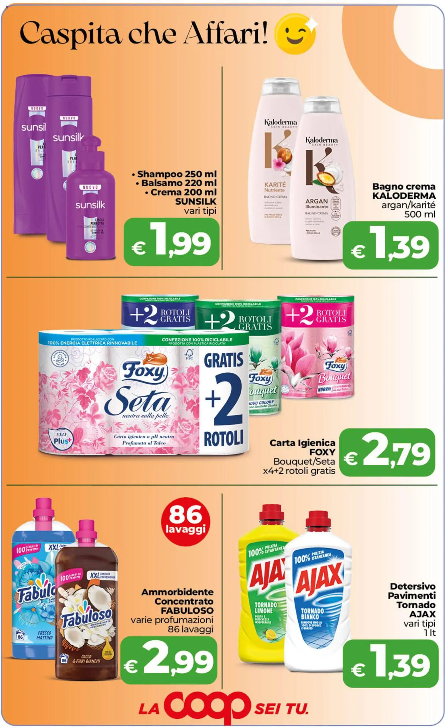 Volantino COOP del 22/09/2026 | Pagina: 5 | Prodotti: Crema, Carta igienica, Ammorbidente, Fiori