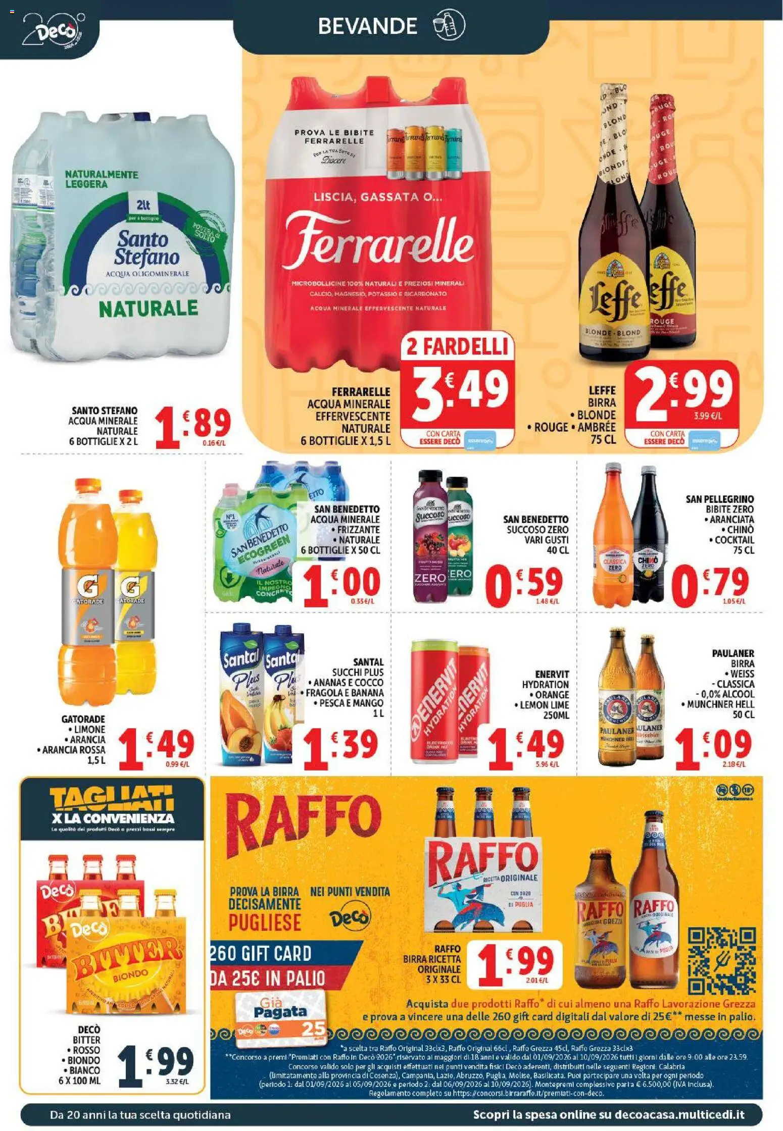Volantino Decò del 01/09/2026 | Pagina: 16 | Prodotti: Limone, Bibite, Arancia, Acqua minerale