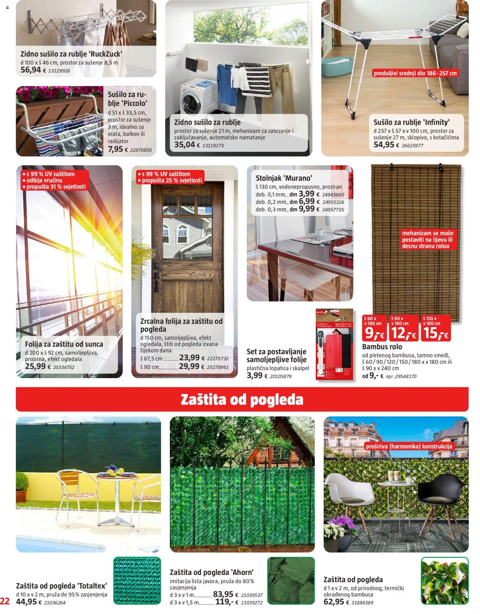 Bauhaus katalog | vrijedi od 15.07.2026 | Stranica: 22 | Proizvodi: Ogledala, Stolnjak, Sušilo za rublje, Lopatica