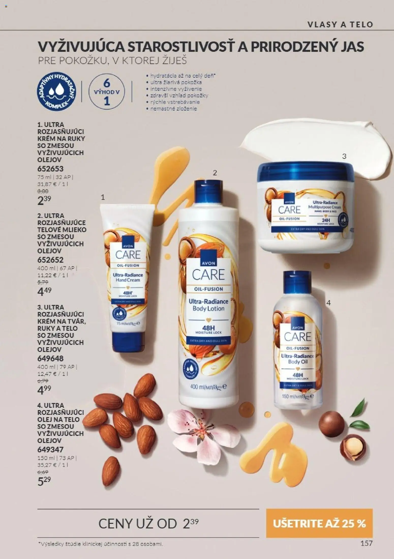 Nové Avon akcie – leták je platný od 01.10.2026 | Strana: 157 | Produkty: Mlieko, Olej, Telové mlieko, Krém