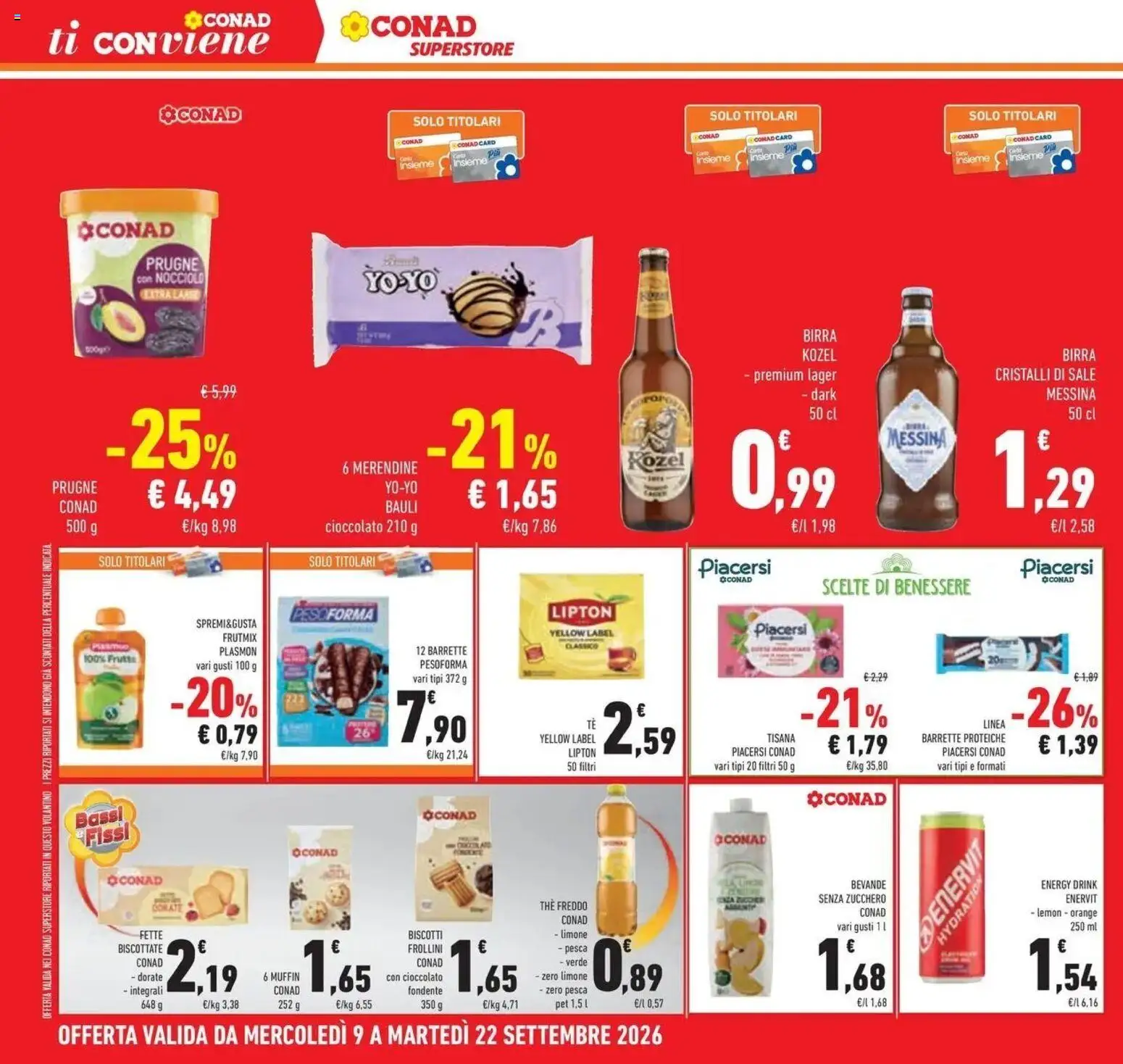 Volantino Conad dal 09/09/2026 > Anteprima | Pagina: 24 | Prodotti: Tisana, Tè, Fette biscottate, Merendine
