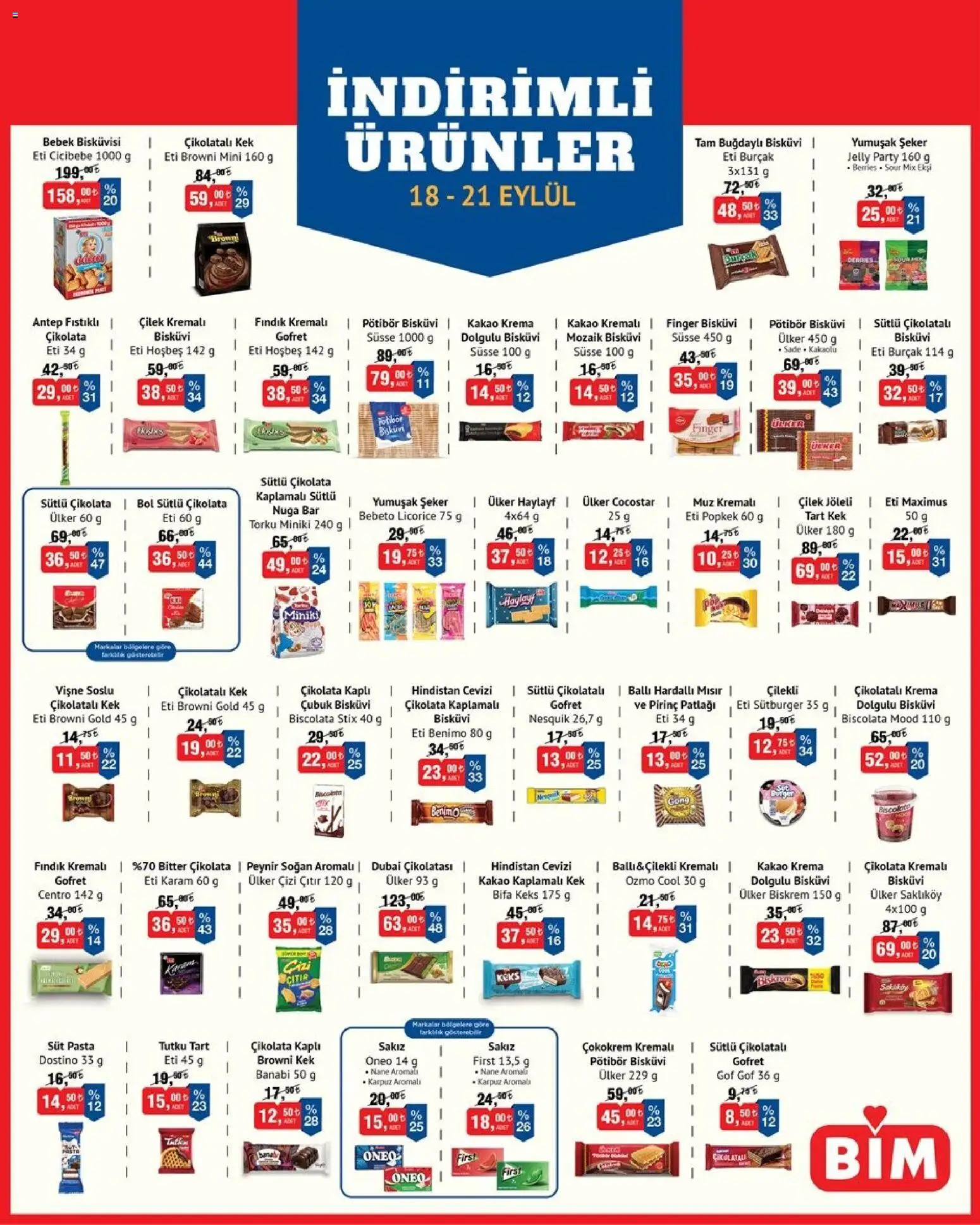 BİM - İndirimli Ürünler - 18 Eylül 2026 tarihinden itibaren geçerlidir | Sayfa: 5 | Ürünler: Gofret, Süt, Pirinç, Soğan