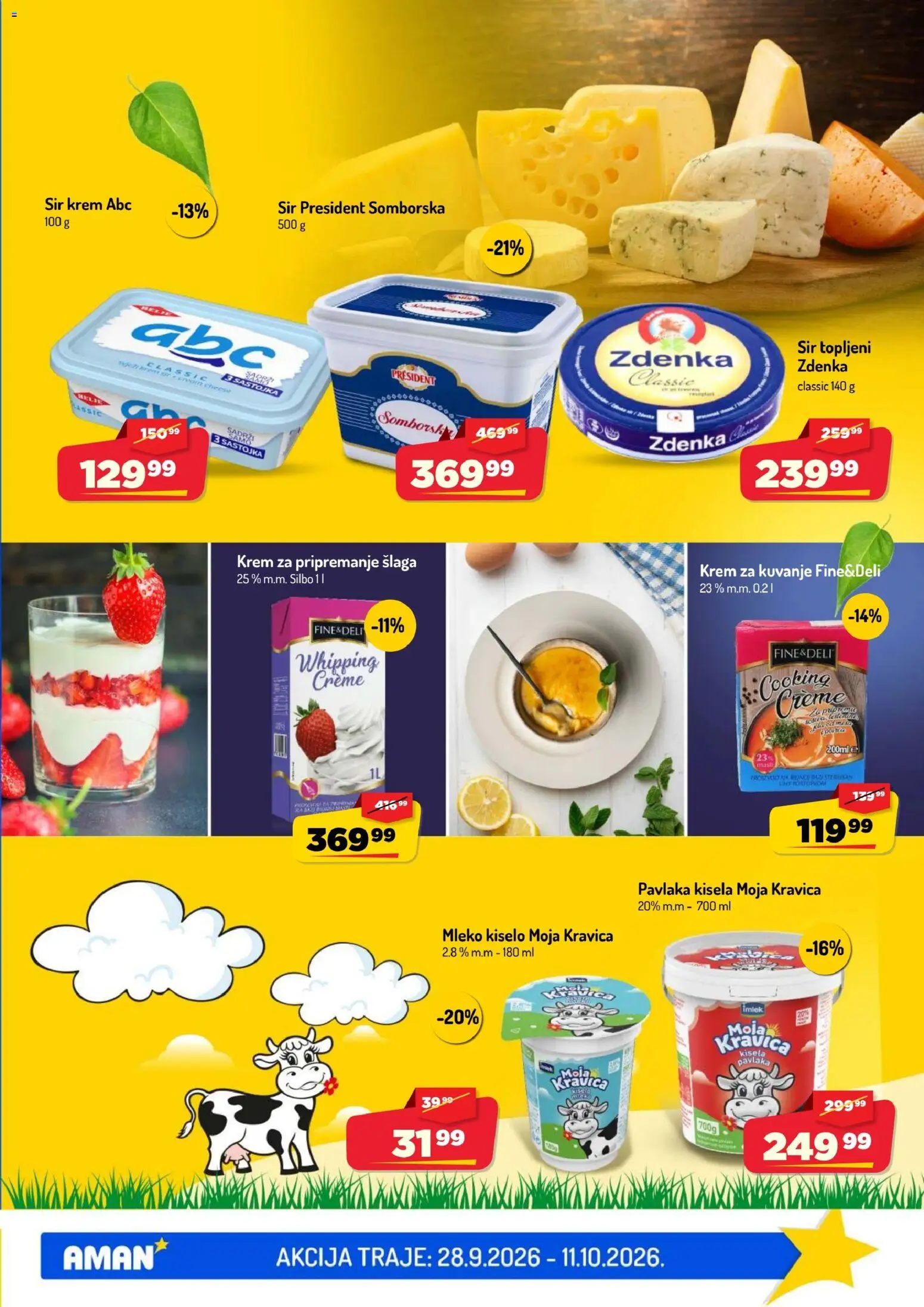 Aman katalog - važi od 28.09.2026 | Strana: 11 | Proizvode: Moja kravica, Mleko, Sir, Pavlaka