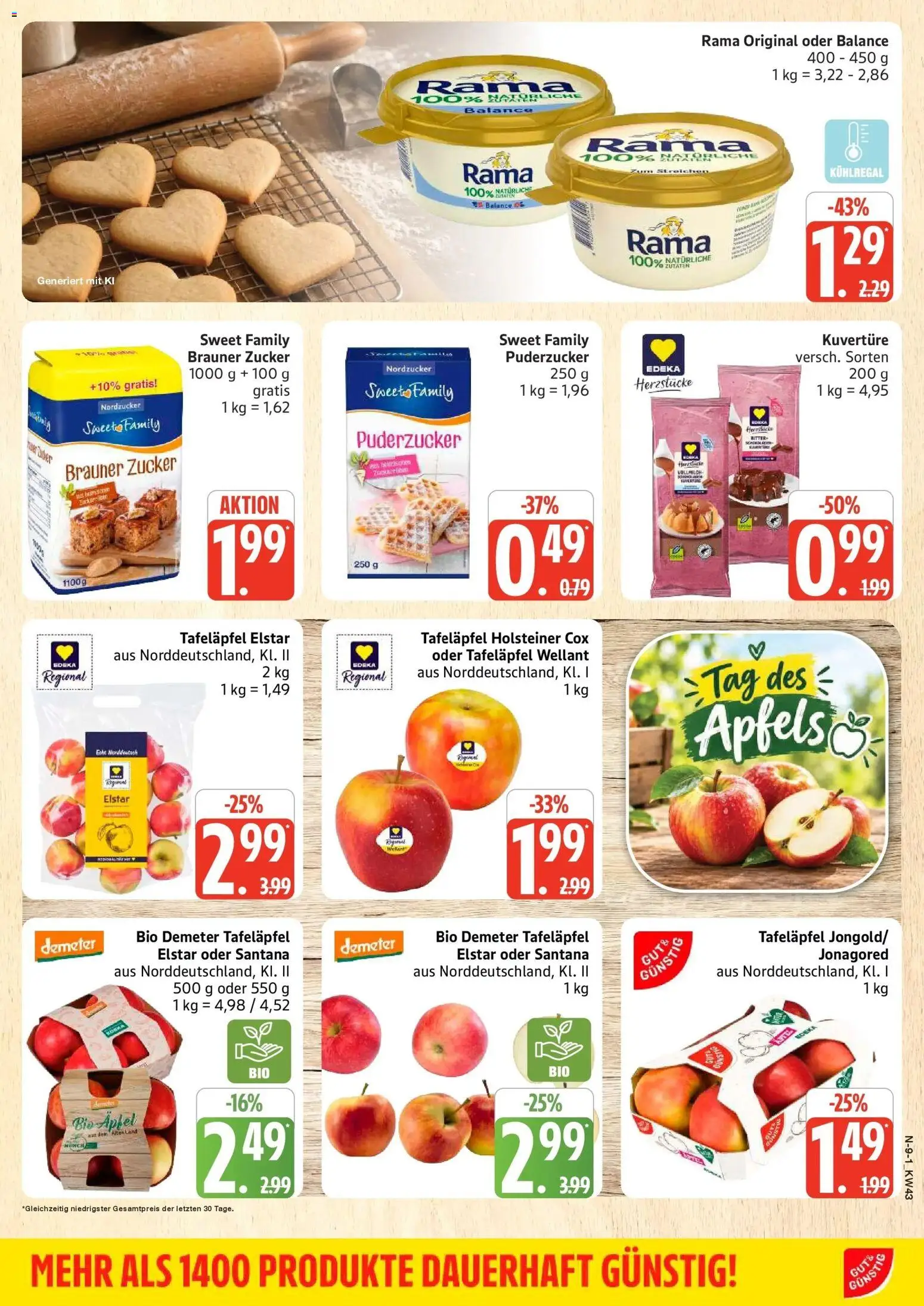 Edeka Prospekt Schleswig (ab 19.10.2026) » Angebote Online | Seite: 9 | Produkte: Rama, Äpfel, Zucker