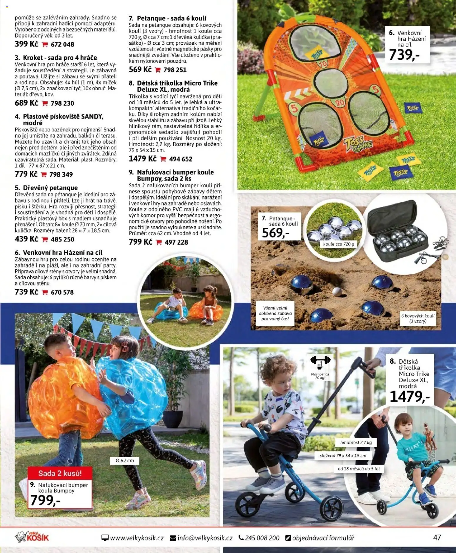 Velký Košík katalog červen 2026 od 01.06.2026 | Strana: 47 | Produkty: Plastový box, Hra, Tříkolka, Barvy