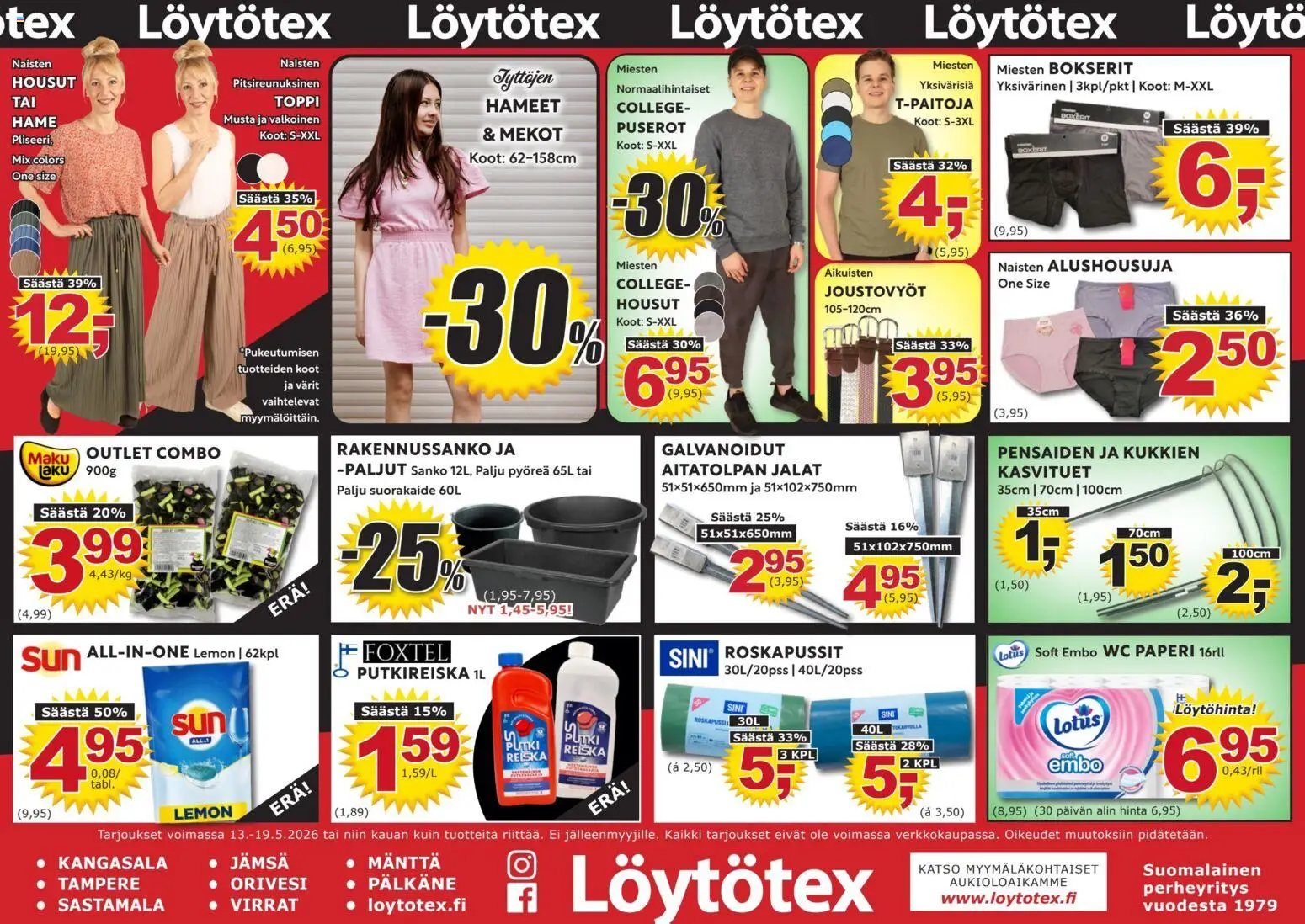 Löytötex tarjoukset – voimassa 13.05.2026 alkaen | Sivu: 1