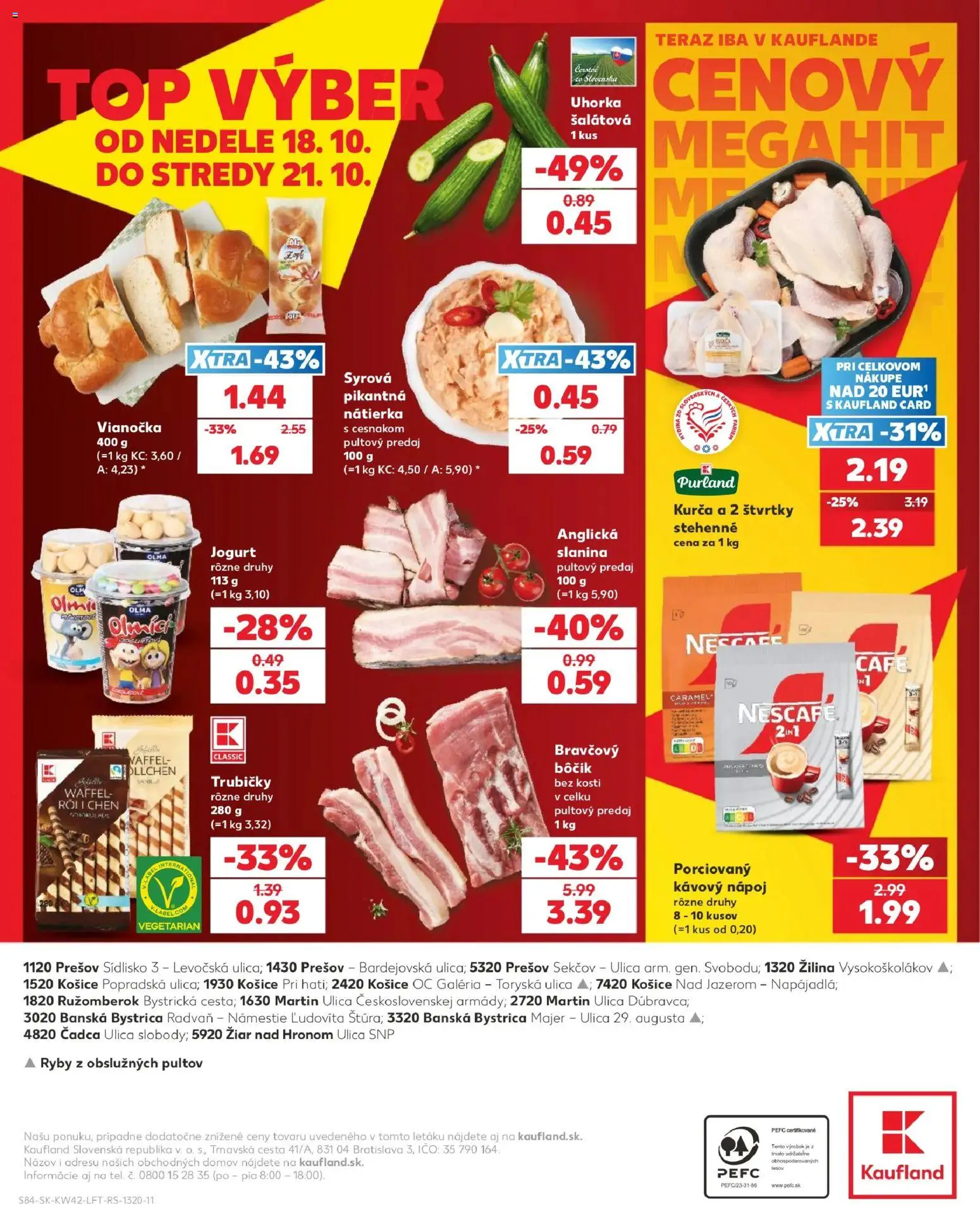 Nové Kaufland akcie – leták je platný od 15.10.2026 | Strana: 84 | Produkty: Ryby, Uhorka, Kurča, Bôčik