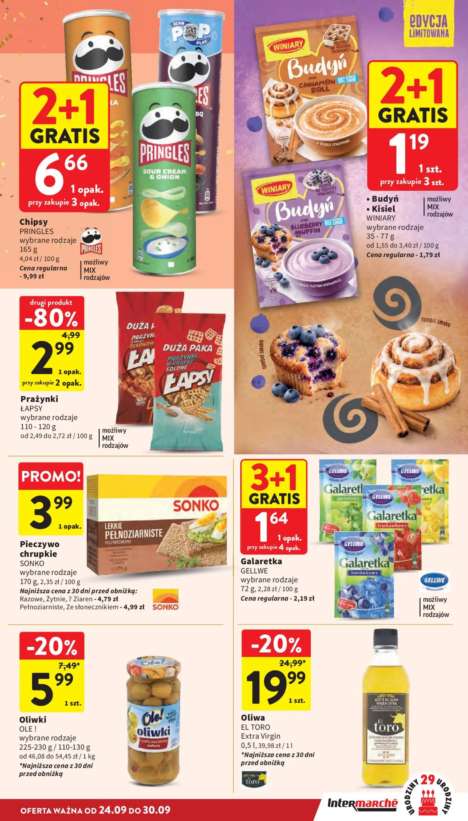 Intermarche gazetka od 24.09.2026 | Strona: 31 | Produkty: Pieczywo, Galaretka, Kisiel, Pringles