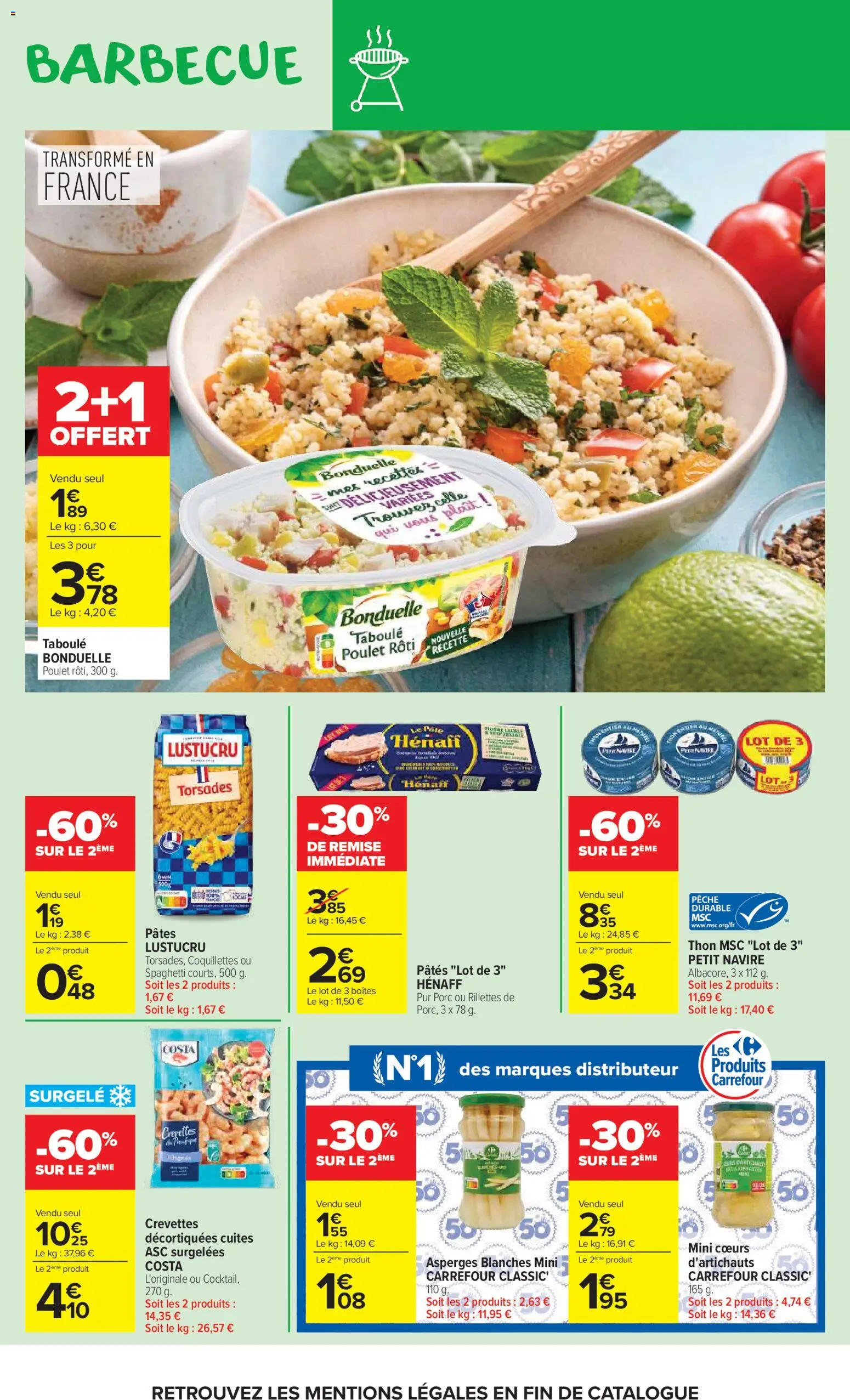 {H1} | Page: 16 | Produits: Pêche, Barbecue, Crevettes, Coquillettes