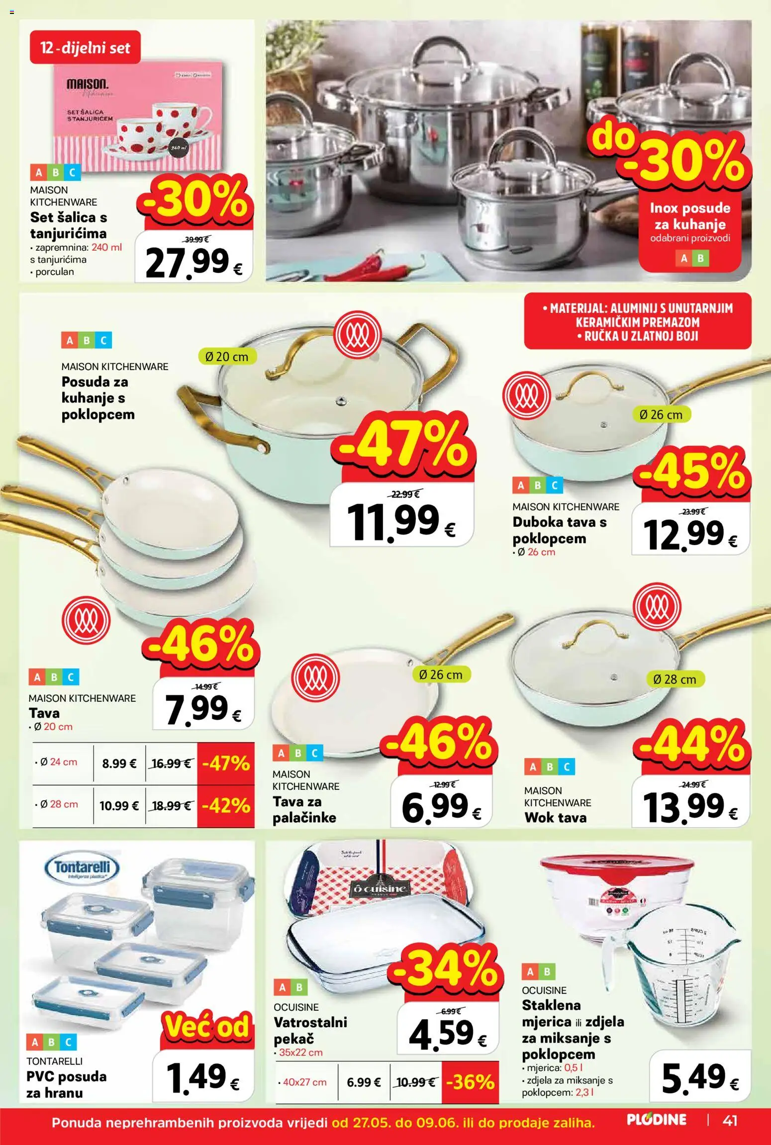 Plodine katalog | vrijedi od 27.05.2026 | Stranica: 41 | Proizvodi: Tava, Šalica, Zdjela