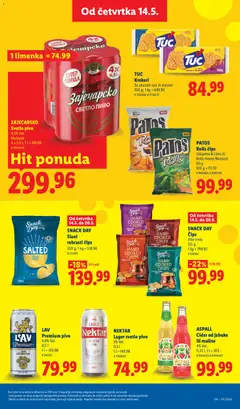 TUC Krekeri, Sa ukusom sira ili slanine 100 g - pregled Lidl kataloga - važi od 14.05.2026 | Strana: 39