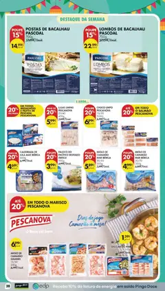 Pré-visualização POSTAS DE BACALHAU PASCOAL, Postas de bacalhau 700g válido de 09.06.2026 | Página: 22 | Produtos: Cabo, Lulas, Camarão, Salmão