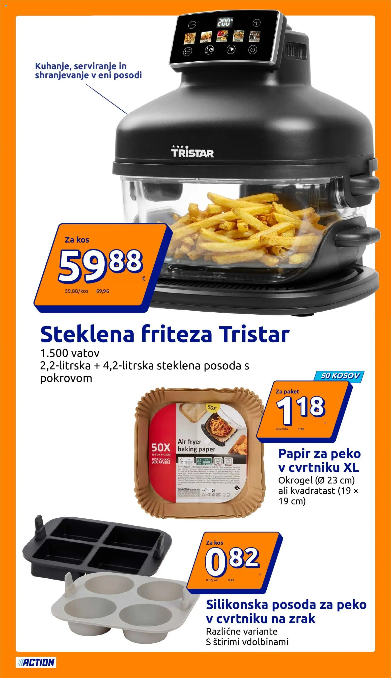 Novi Action katalog ponudbe – veljaven od 21.10.2026 | Stran: 29 | Izdelki: Friteza, Kos