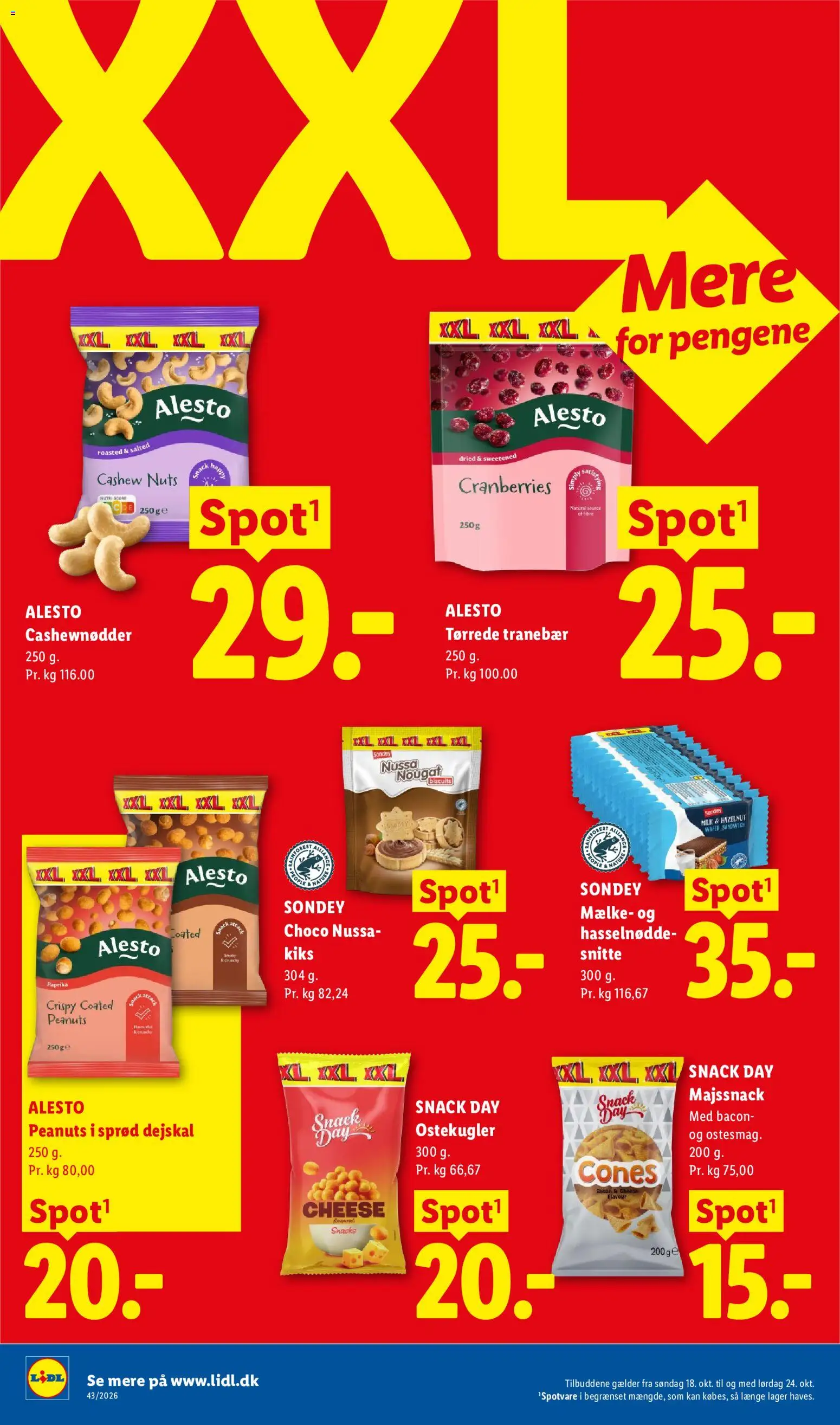 Lidl tilbudsavis – gyldig fra 18/10/2026 | Side: 15 | Produkter: Peanuts, Bacon, Nougat, Søm