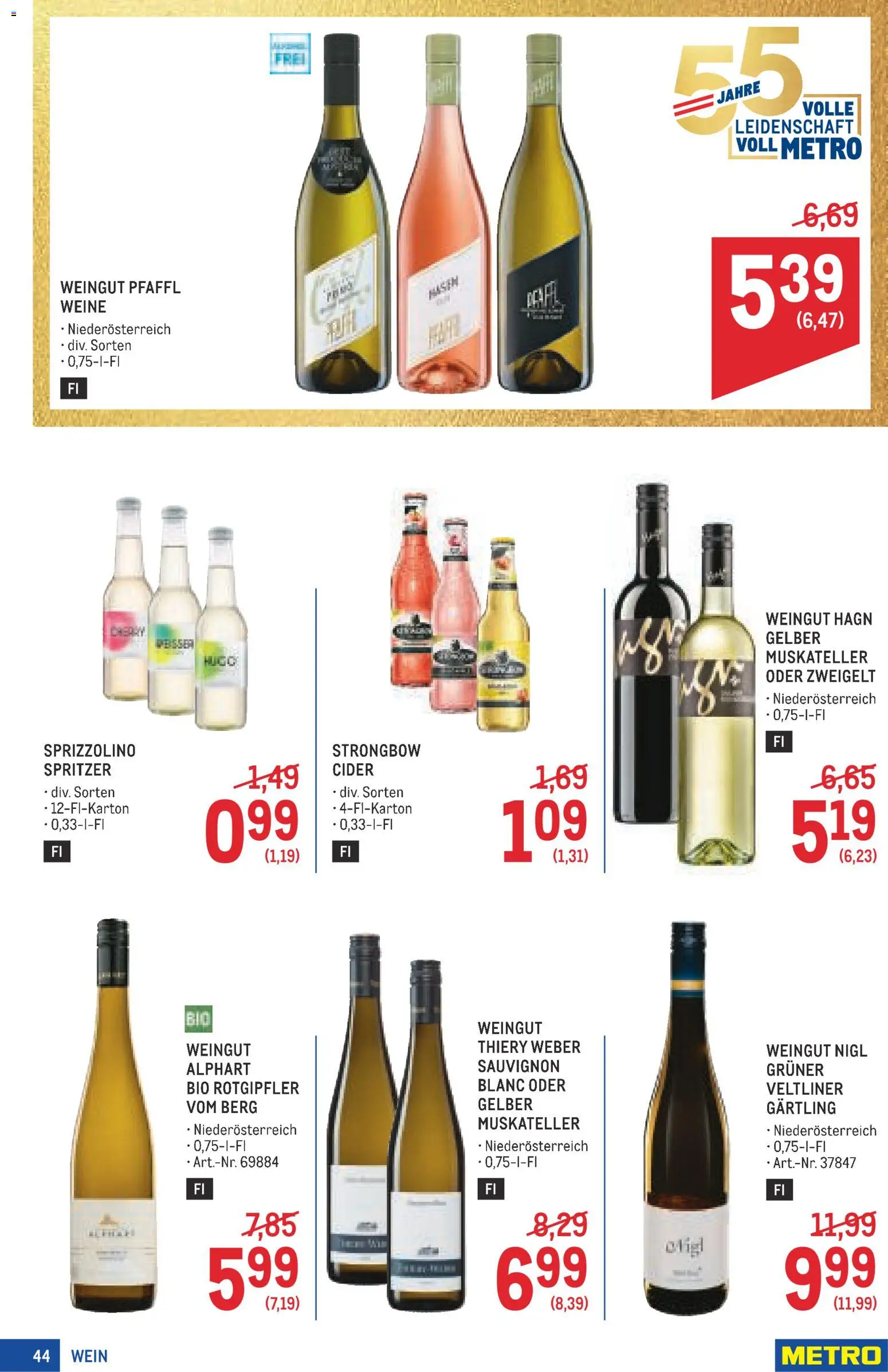 Metro angebote Profi gültig ab 25.06.2026 | Seite: 44 | Produkte: Wein