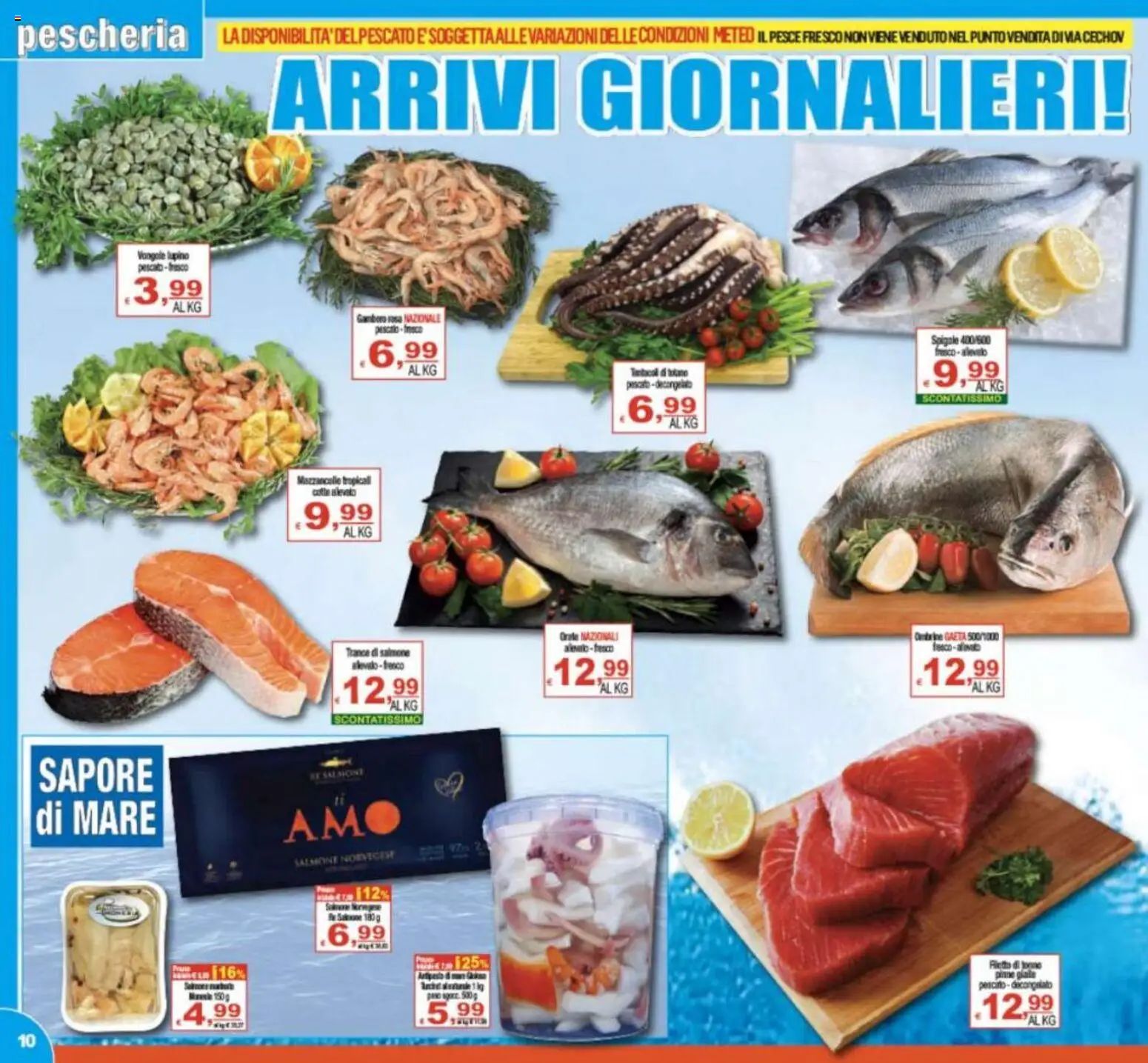 Volantino CTS del 29.04.2026 | Pagina: 10 | Prodotti: Salmone, Pesce, Vongole, Mazzancolle