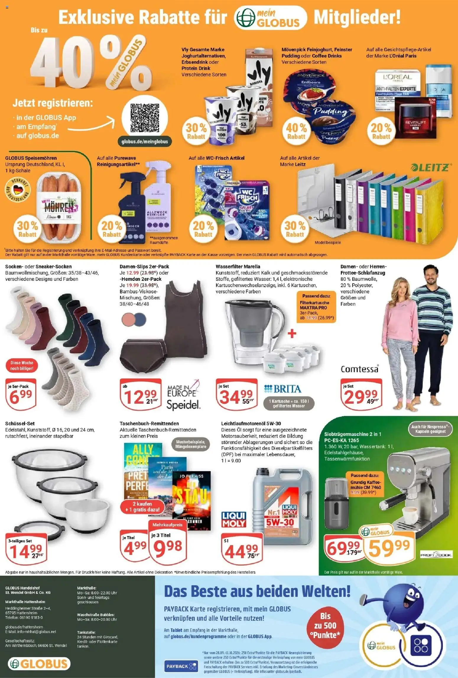 Globus Prospekt Hattersheim (ab 28.09.2026) » Angebote online | Seite: 24 | Produkte: Kaffee, Pudding, Kalk, Telefon