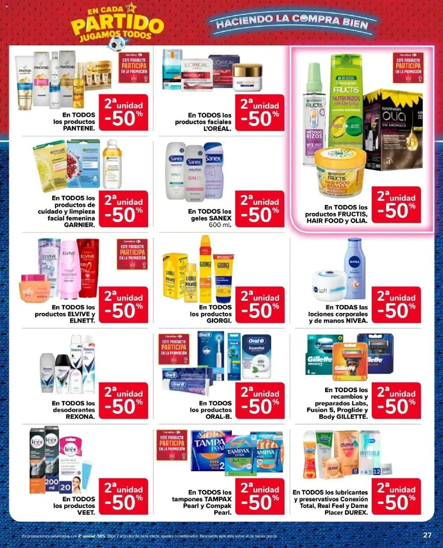 Carrefour Market -  unidad al -50 │ válido desde el 25/06/2026 | Página: 27 | Productos: Preservativos, Tampones, Body