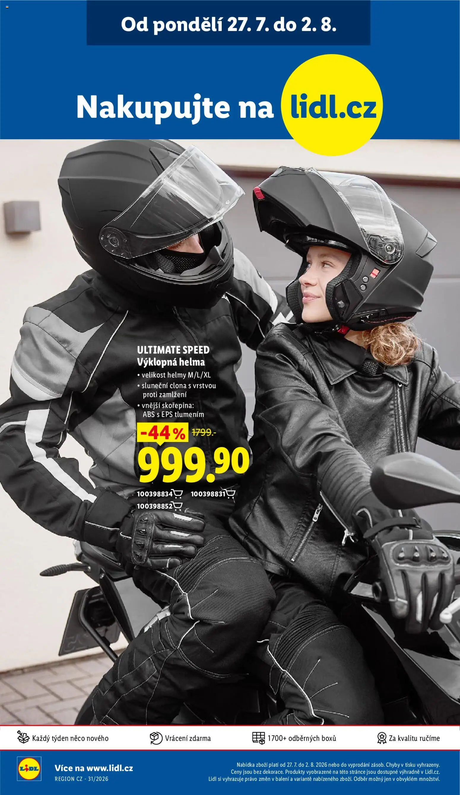 Lidl leták - Spotřební zboží od 27.07.2026 | Strana: 28 | Produkty: Helma, Ultimate Speed