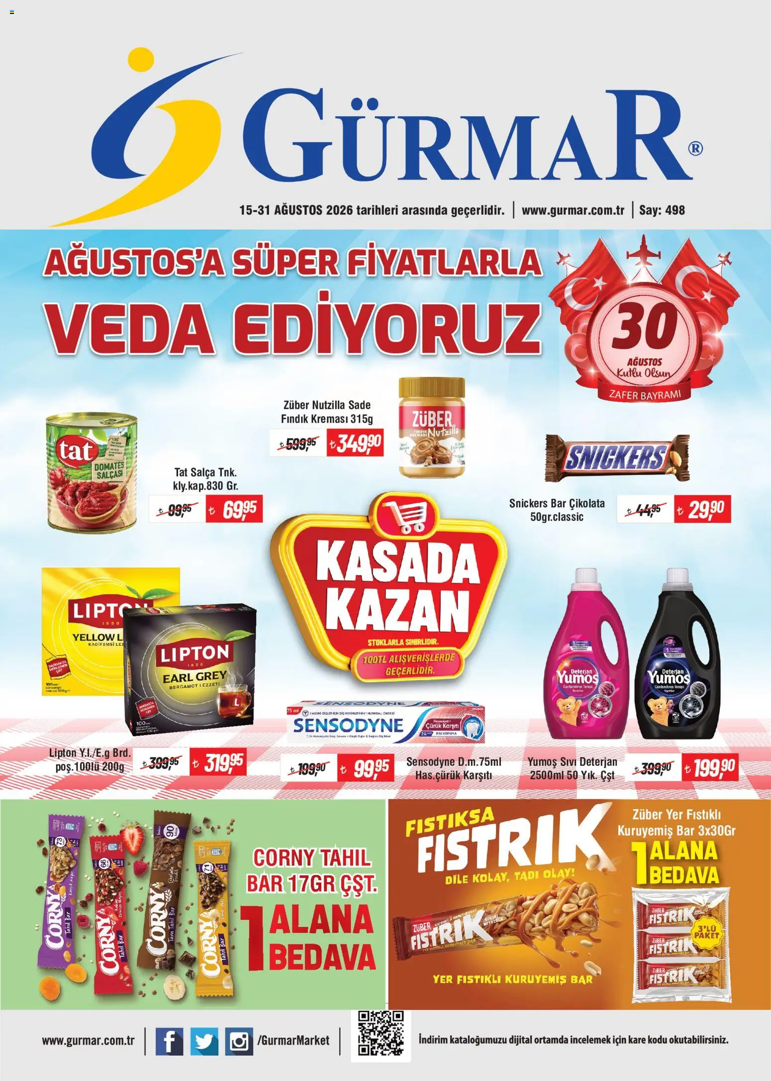 Gürmar Katalog - 15 Ağustos 2026 tarihinden itibaren geçerlidir | Sayfa: 1 | Ürünler: Çikolata, Deterjan, Meyve, Tahıl