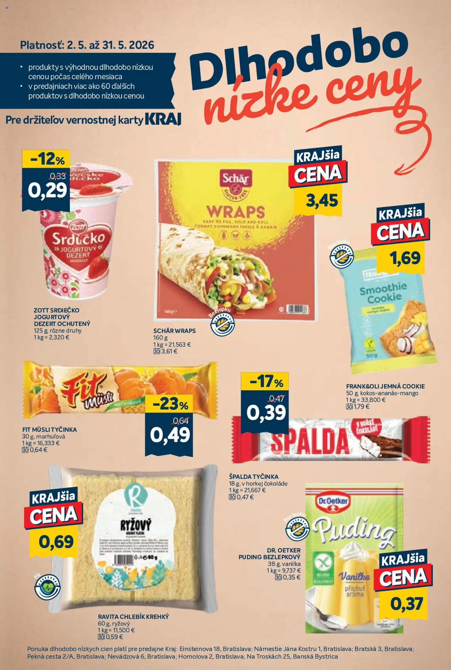 Nové Kraj akcie – leták je platný od 21.05.2026 | Strana: 17 | Produkty: Puding