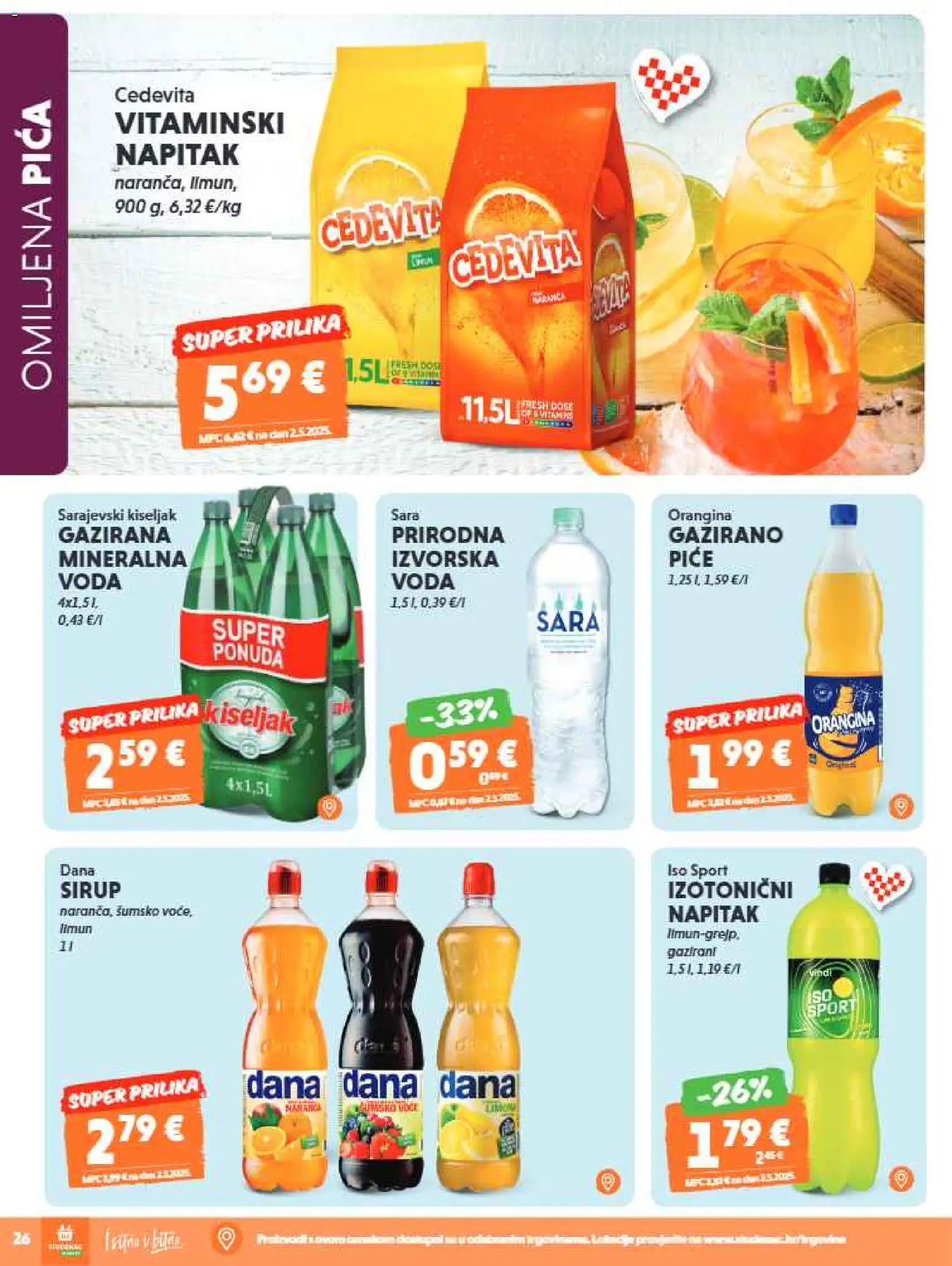 Studenac katalog | vrijedi od 13.05.2026 | Stranica: 26 | Proizvodi: Pica, Voda, Cedevita, Sirup