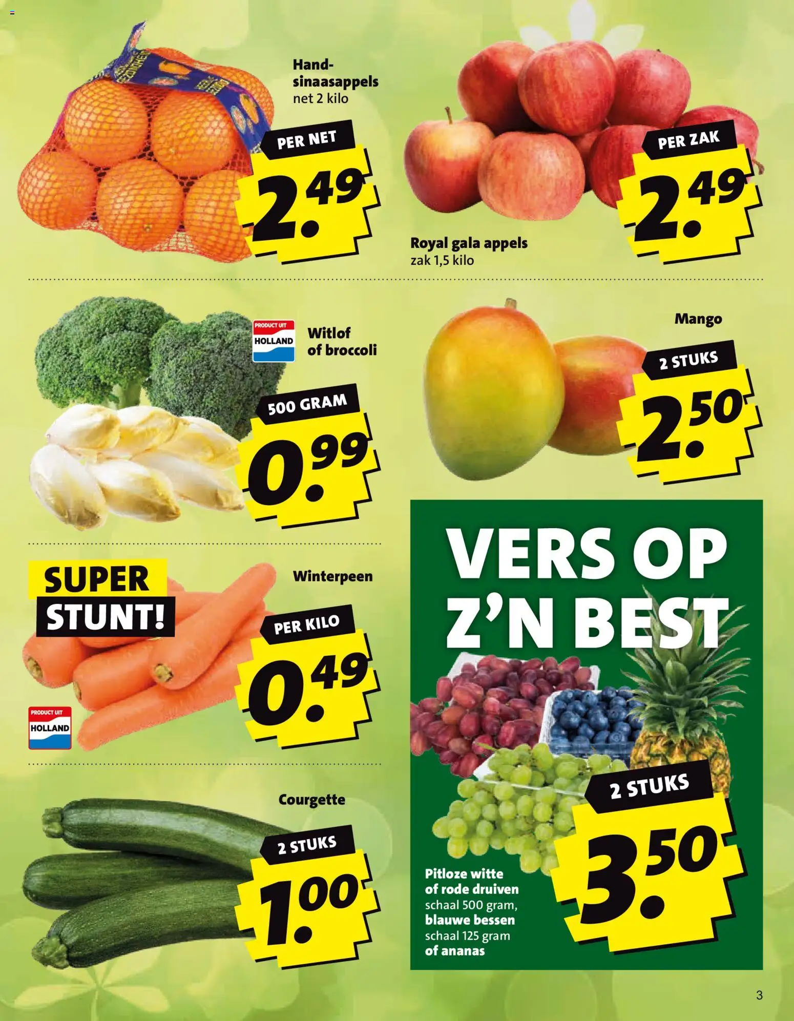 {H1} | Pagina: 3 | Producten: Courgette, Broccoli, Mango, Druiven
