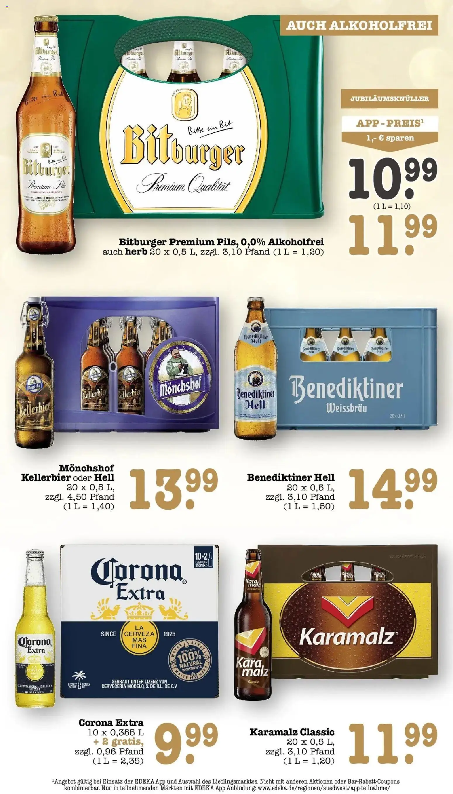E center Prospekt Heidelberg (ab 12.10.2026) zum Blättern | Seite: 53 | Produkte: Bitburger, Monchshof, Burger, Benediktiner hell