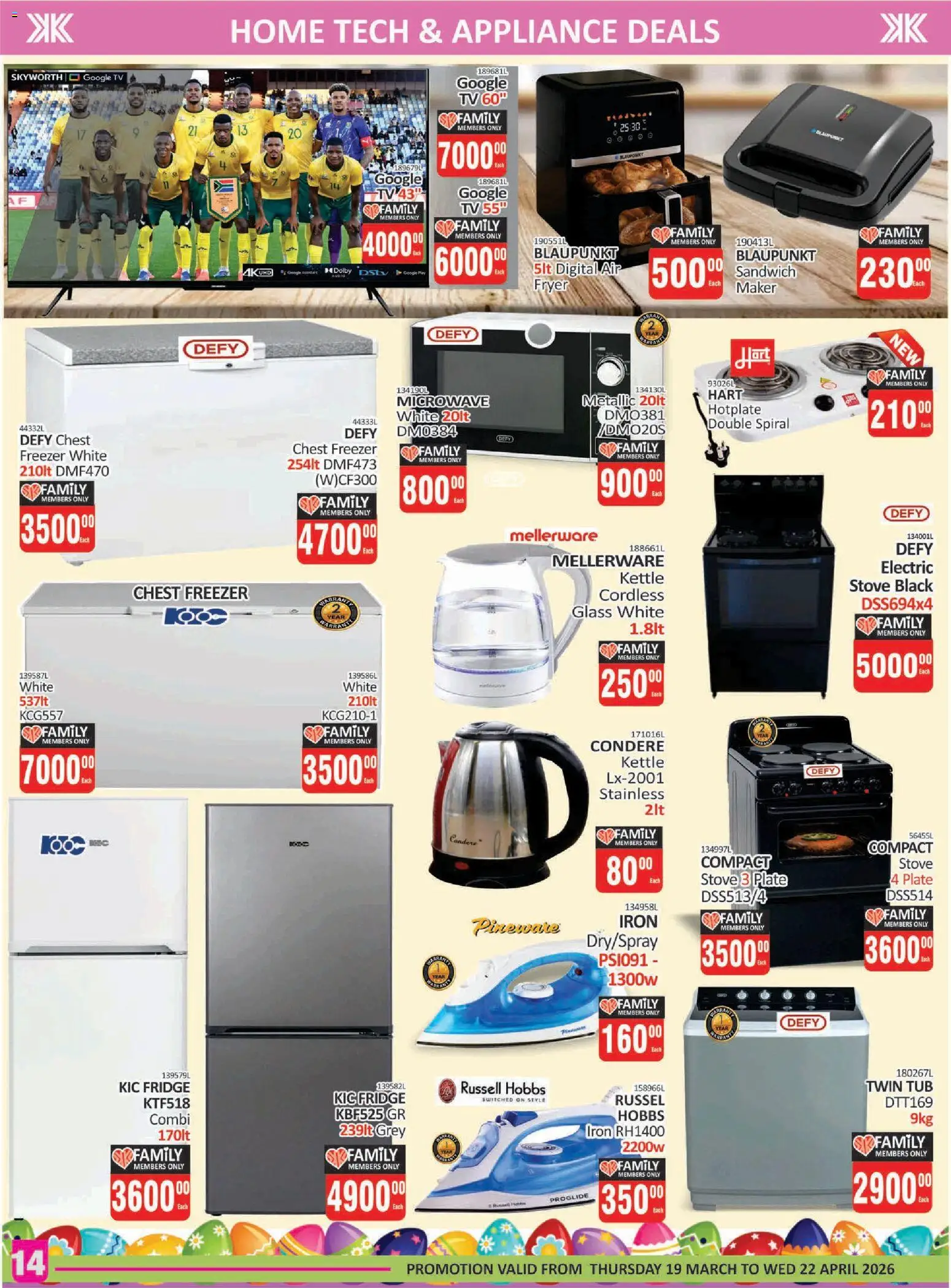 New KIT KAT Cash & Carry catalogue – valid from 19.03.2026 | Page: 14 | Products: Stove, Iron, TV, Chest freezer