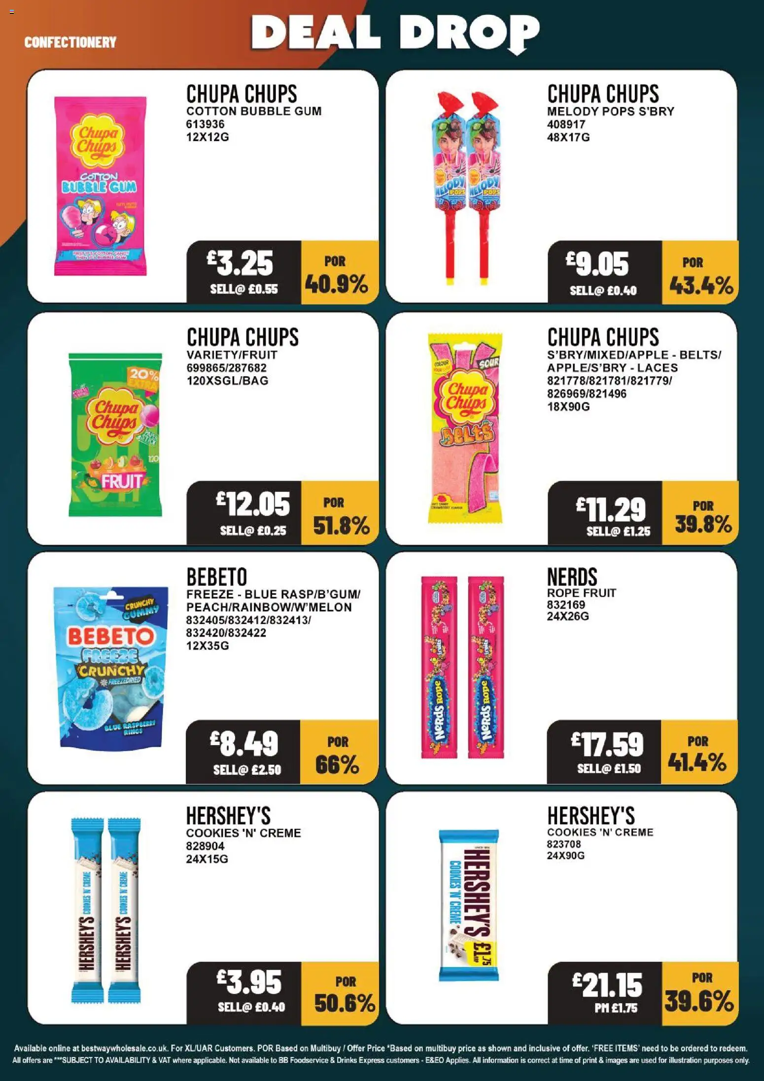 {H1} | Page: 10 | Products: Chupa chups, Drinks, Cookies, Raspberry