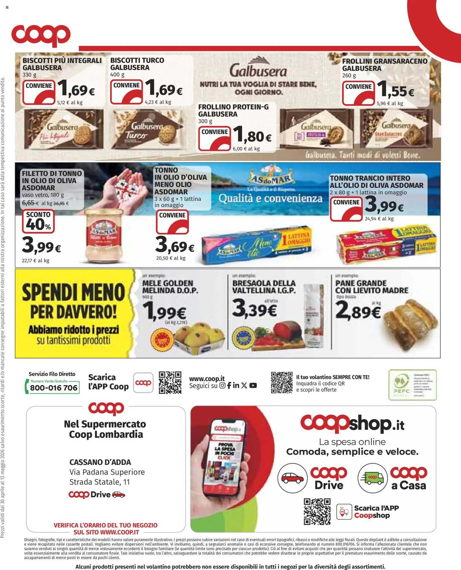 Volantino COOP del 30.04.2026 | Pagina: 25 | Prodotti: Tè, Olio, Data, Frollini