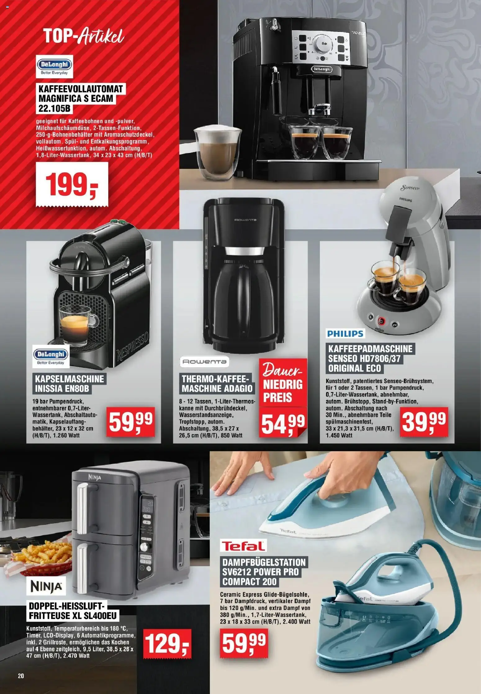 Edeka Prospekt Bochum (ab 20.08.2026) » Angebote Online | Seite: 20 | Produkte: Philips, De Longhi, Senseo, Kaffeevollautomat