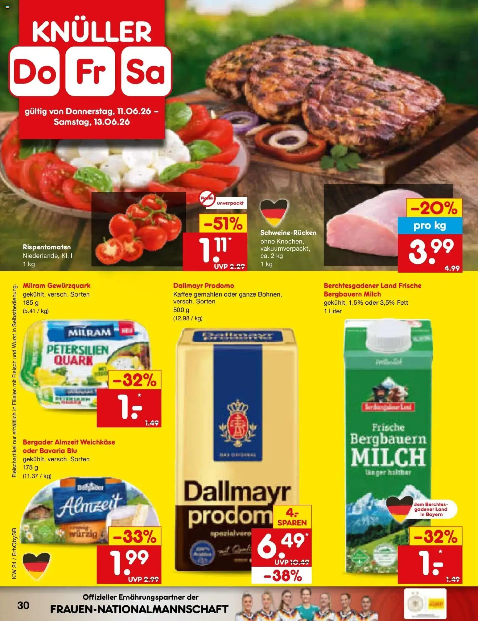 Netto Marken-Discount Prospekt Mauern – gültig ab 08.06.2026 | Seite: 46 | Produkte: Milch, Dallmayr, Wurst, Schweinerucken