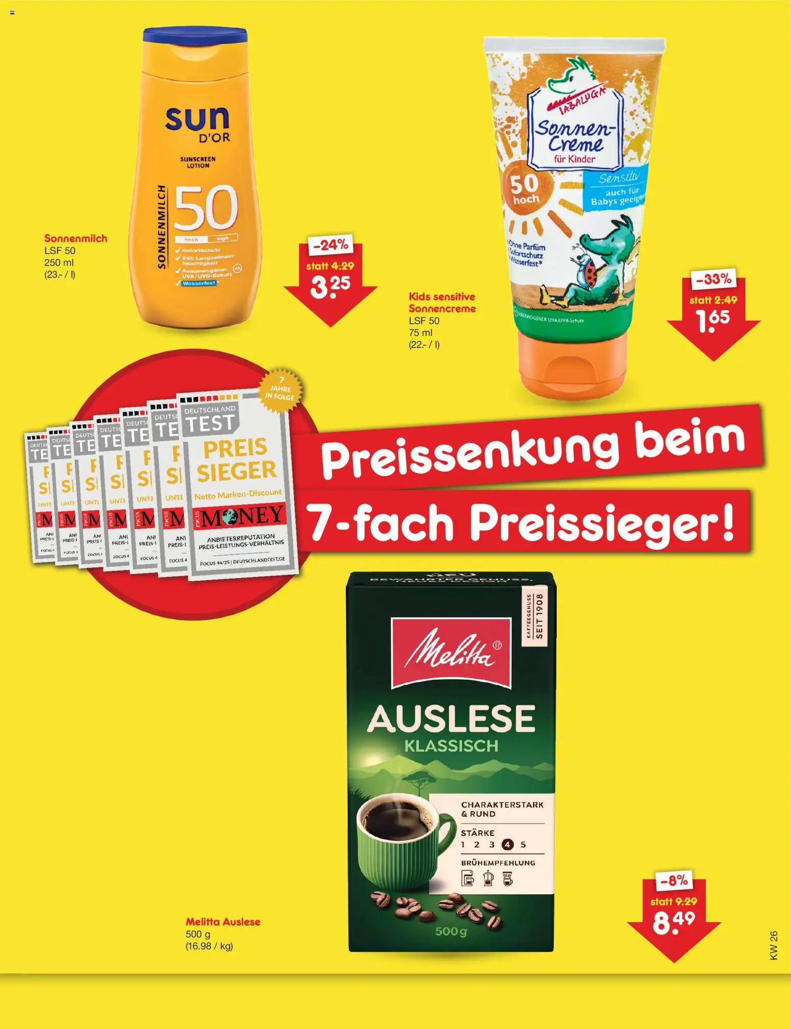 Netto Marken-Discount Preissenkung auf Dauer – gültig ab 30.06.2026 | Seite: 2 | Produkte: Melitta, Parfüm, Creme, Sonnencreme