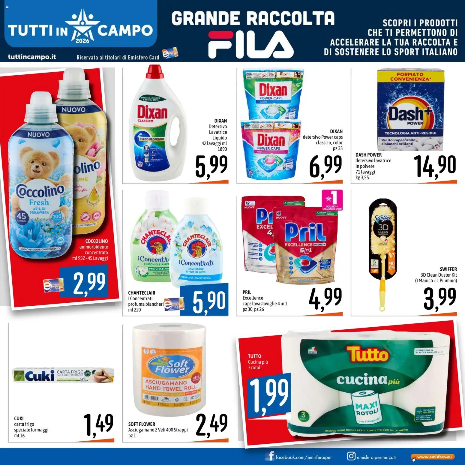Volantino Emisfero del 19/10/2026 | Pagina: 21 | Prodotti: Ammorbidente, Foglio, Asciugamano, Profumo