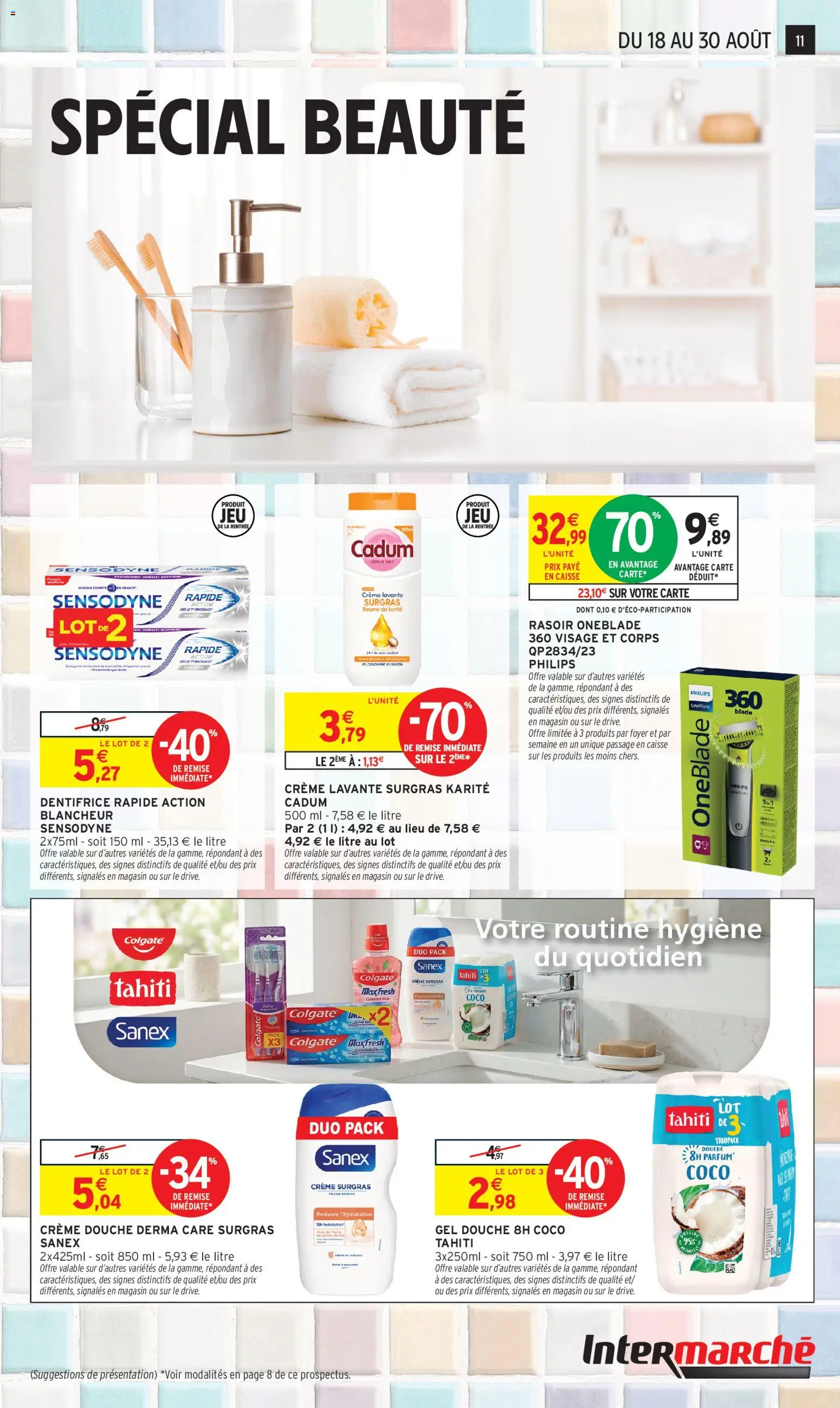 {H1} | Page: 11 | Produits: Body, Rasoir, Douche, Beurre