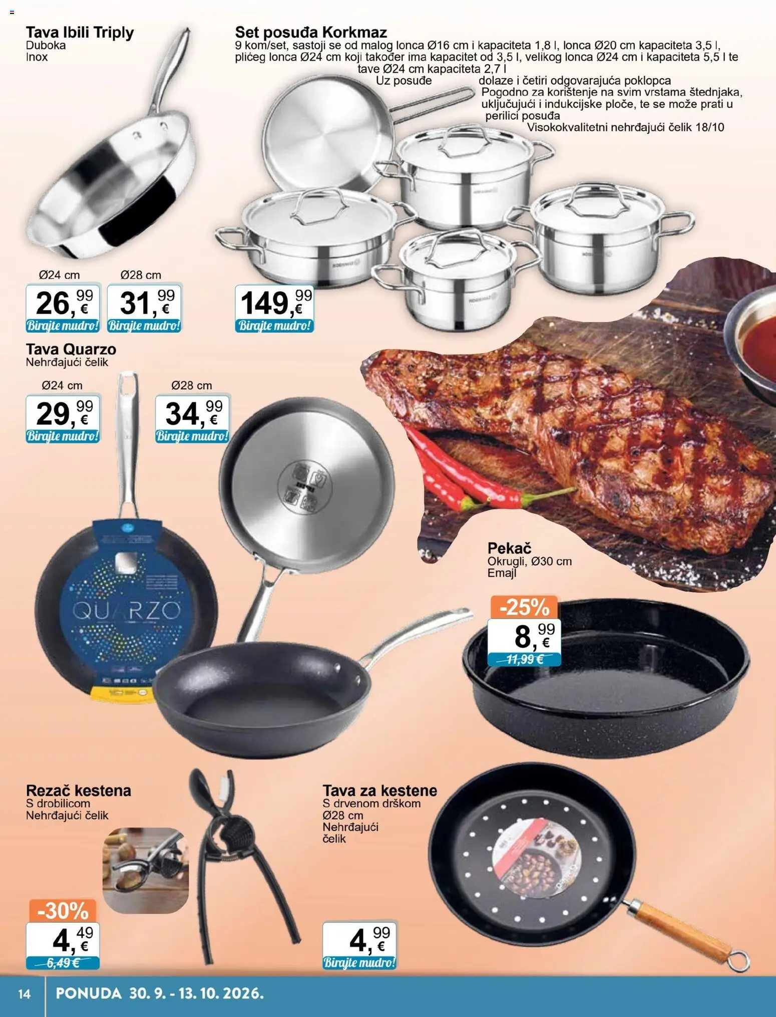 KTC katalog | vrijedi od 30.09.2026 | Stranica: 14 | Proizvodi: Pekac, Tava, Posuđe, Set posuđa