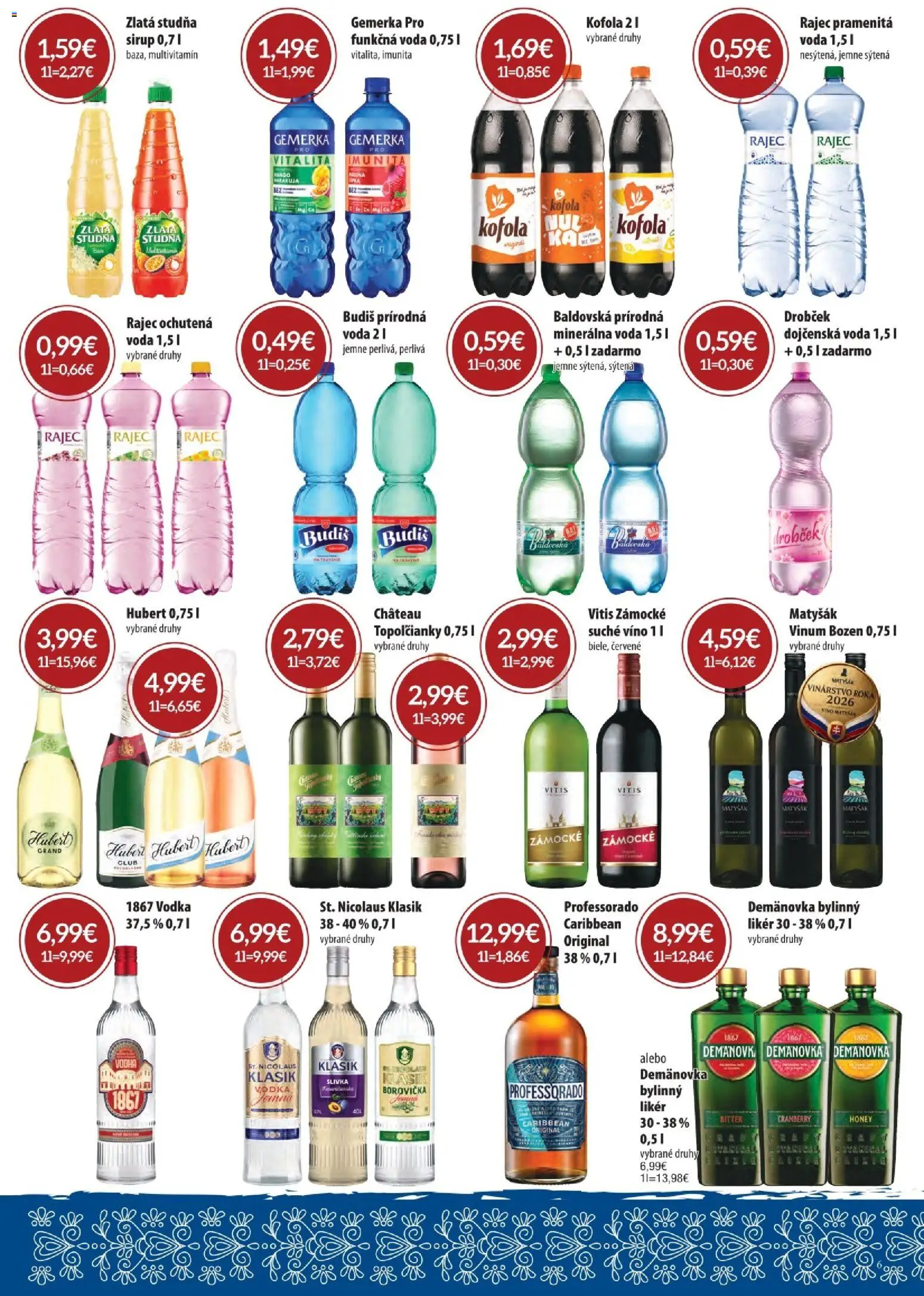 Nové CBA Komfos akcie – leták je platný od 03.09.2026 | Strana: 6 | Produkty: Budiš, Vodka, Voda, Mango