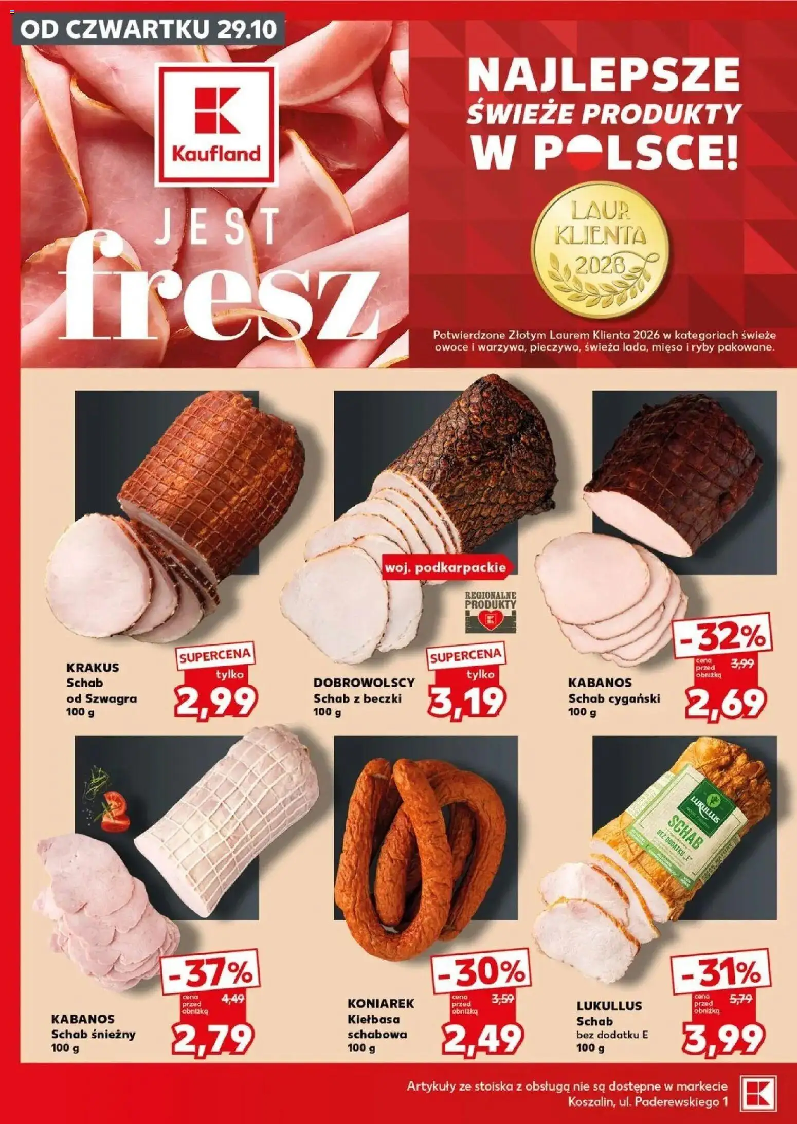 Kaufland gazetka - Super sobota od 31.10.2026 - od jutra PDF | Strona: 14 | Produkty: Kiełbasa, Mięso, Kabanos, Ryby