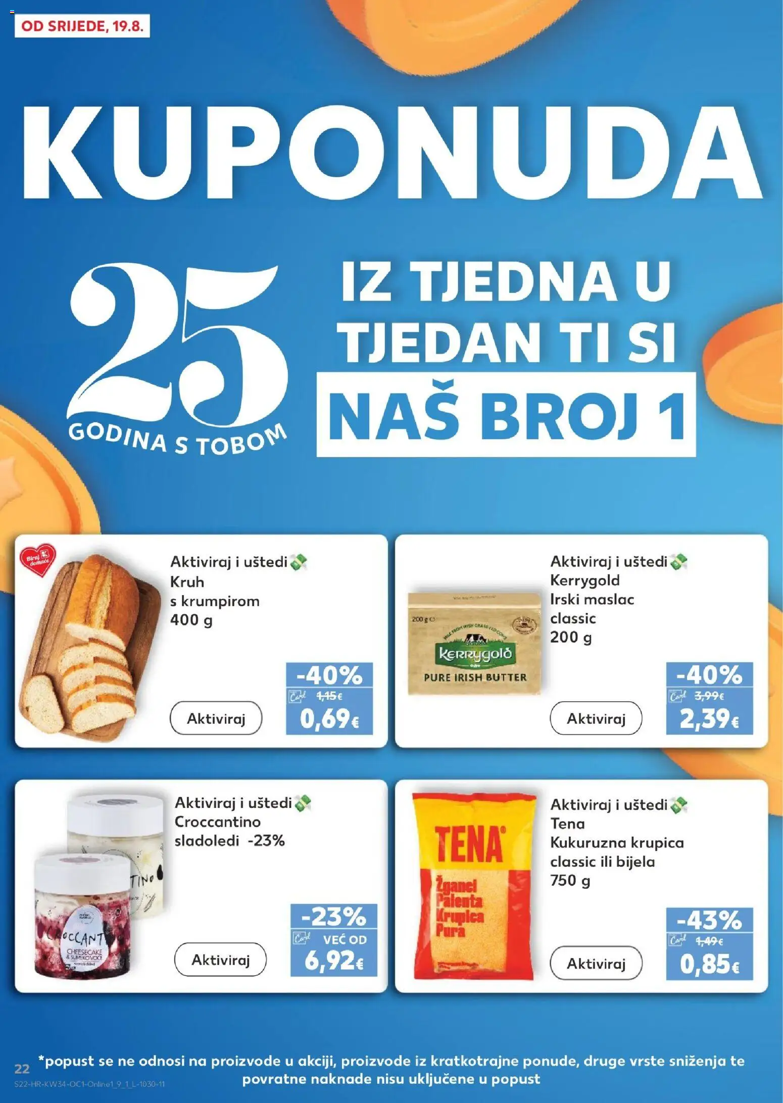 Kaufland HR akciós ujság - amely érvényes a következő dátumtól: 2026.08.19. | Oldal: 22 | Termékek: Püré