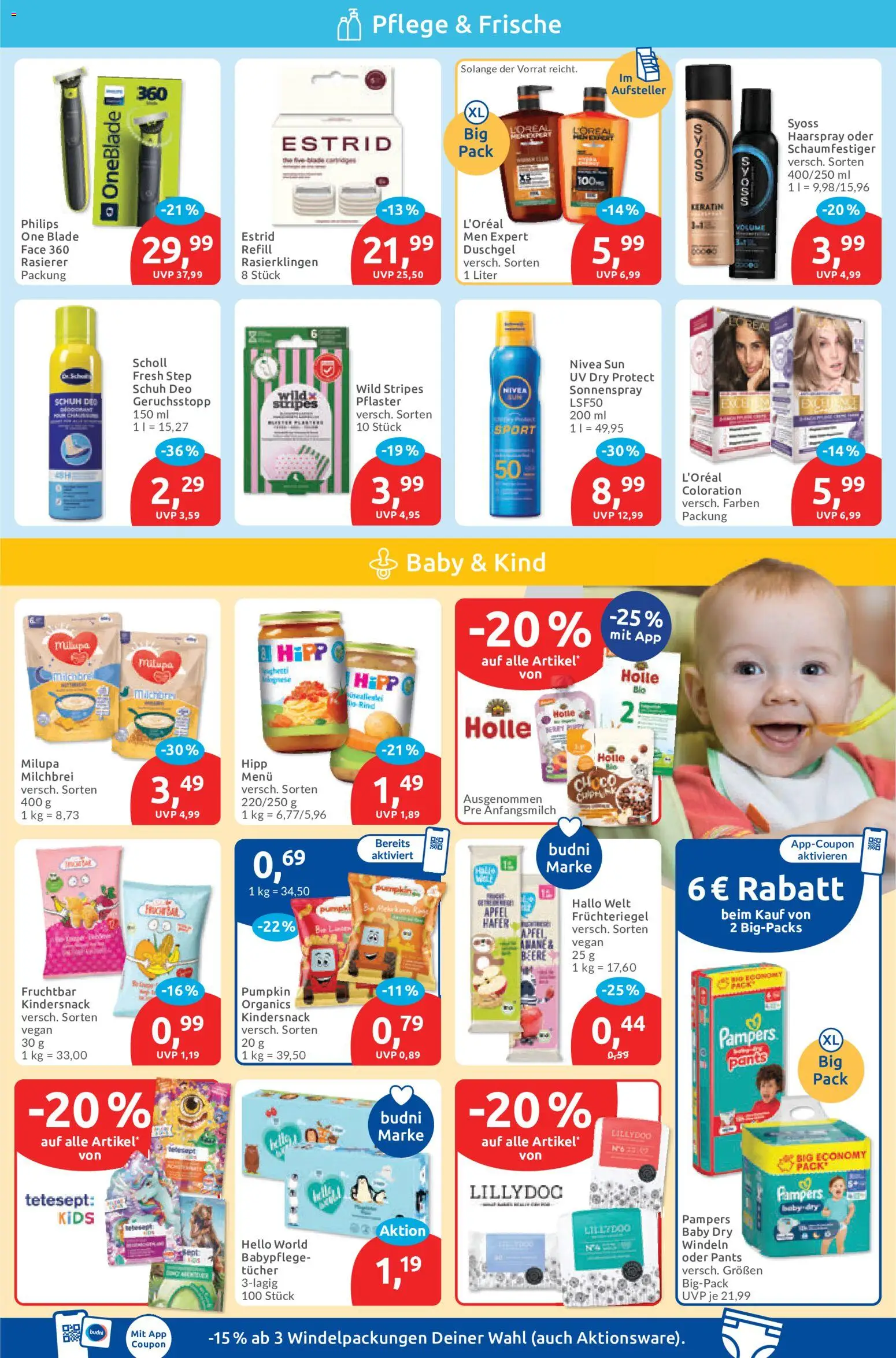 Budni Prospekt – gültig ab 31.08.2026 | Seite: 3 | Produkte: Rasierer, Äpfel, Haarspray, Duschgel