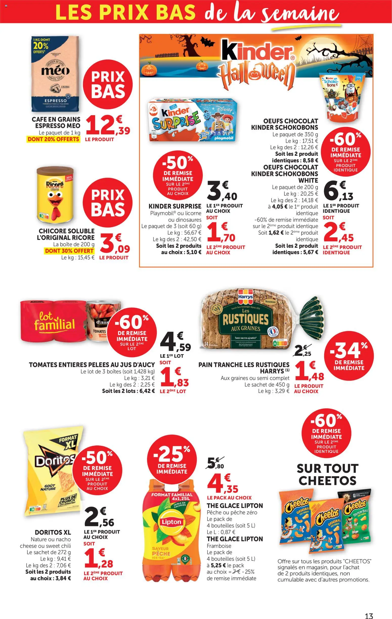 {H1} | Page: 13 | Produits: Thé glacé, Café, Tomates, Thé