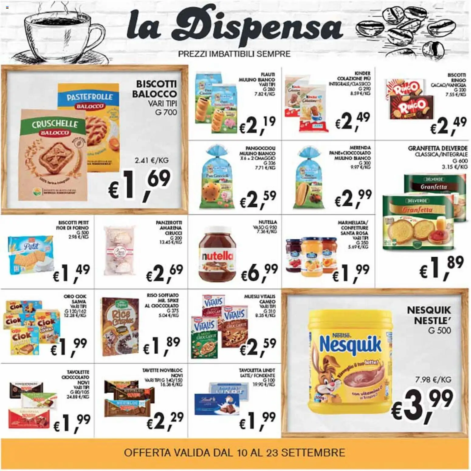 Volantino Coal del 10/09/2026 | Pagina: 18 | Prodotti: Muesli, Lindt, Panzerotti, Forno