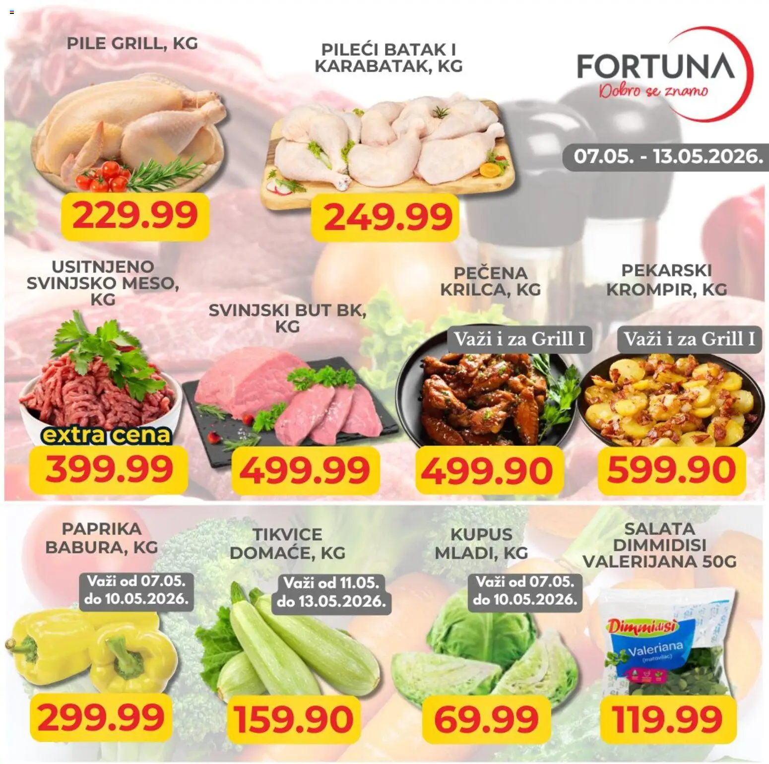 Fortuna Market katalog - važi od 07.05.2026 | Strana: 7 | Proizvode: Salata, Kupus, Pileći batak, Svinjski but