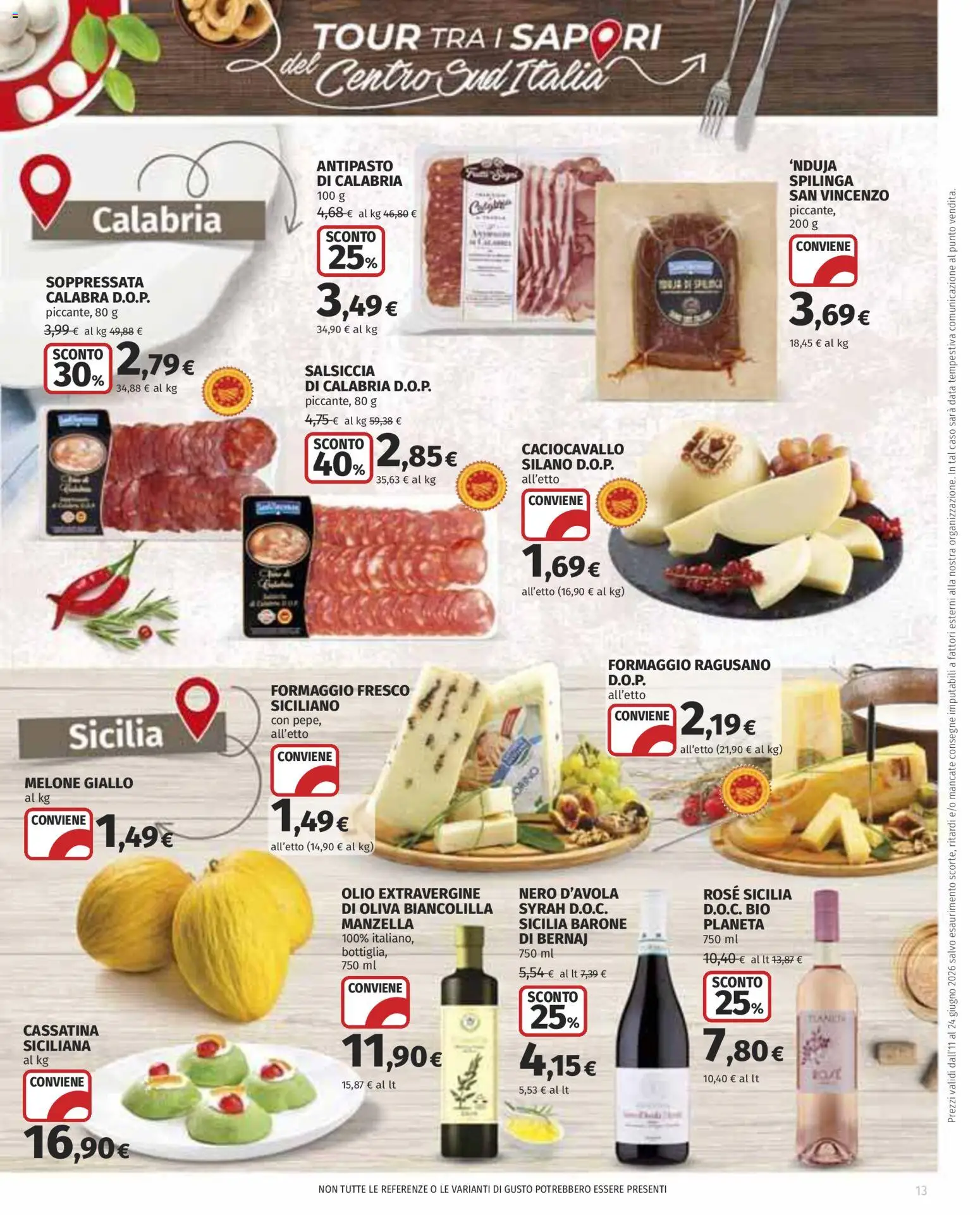 Volantino COOP del 11.06.2026 | Pagina: 13 | Prodotti: Formaggio, Salsiccia, Melone, Data
