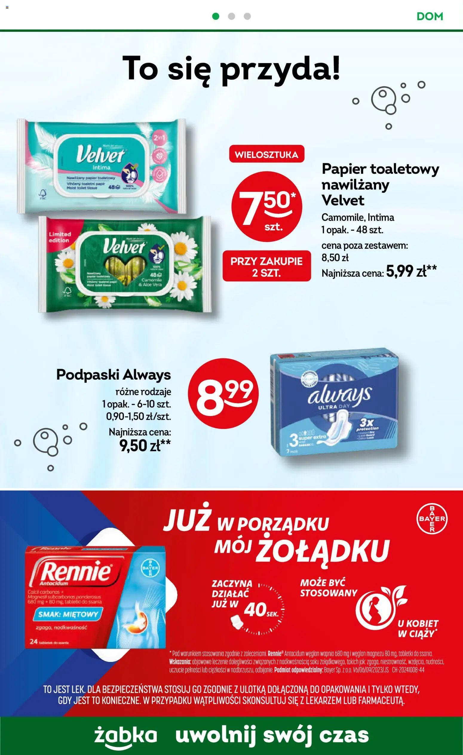 Żabka gazetka od 10.08.2026 | Strona: 84 | Produkty: Papier toaletowy, Podpaski always, Podpaski