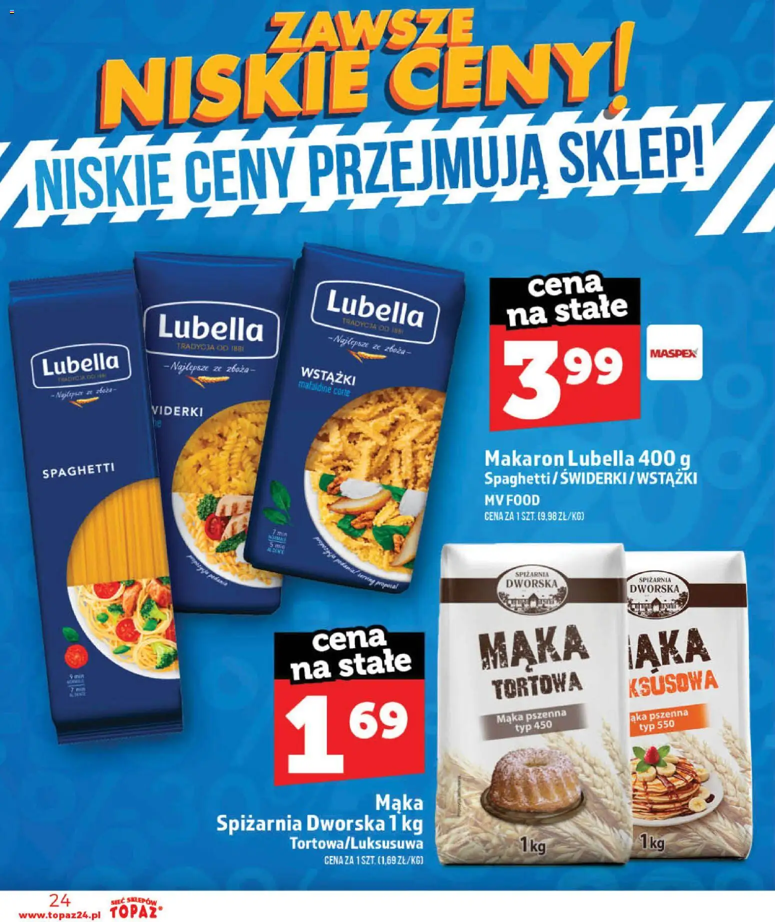 Topaz gazetka - Otwarcie Stoczek Łukowski od 30.05.2026 | Strona: 24 | Produkty: Makaron