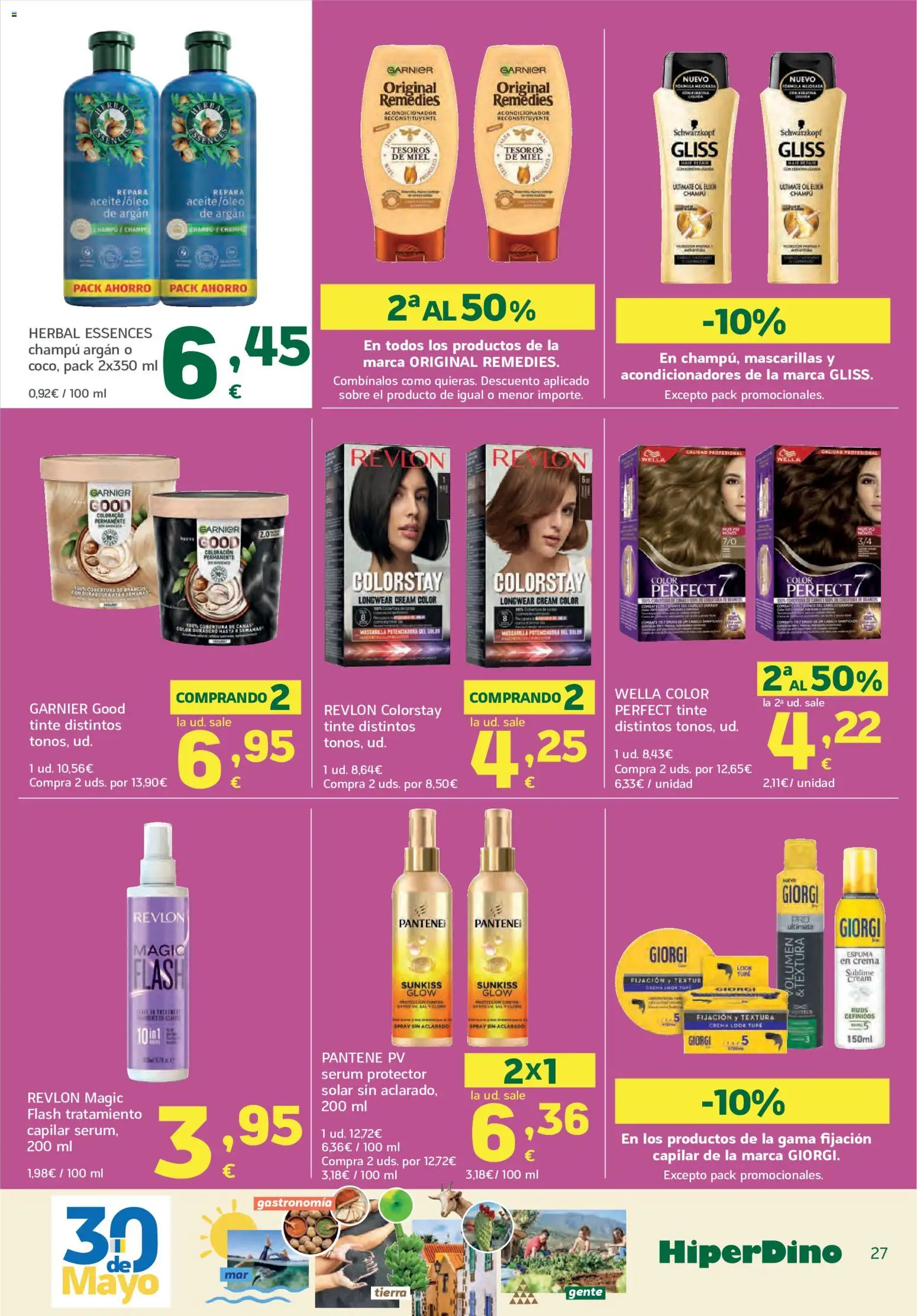 HiperDino folleto │ válido desde el 25.05.2026 | Página: 27 | Productos: Tinte, Acondicionador, Aceite, Crema